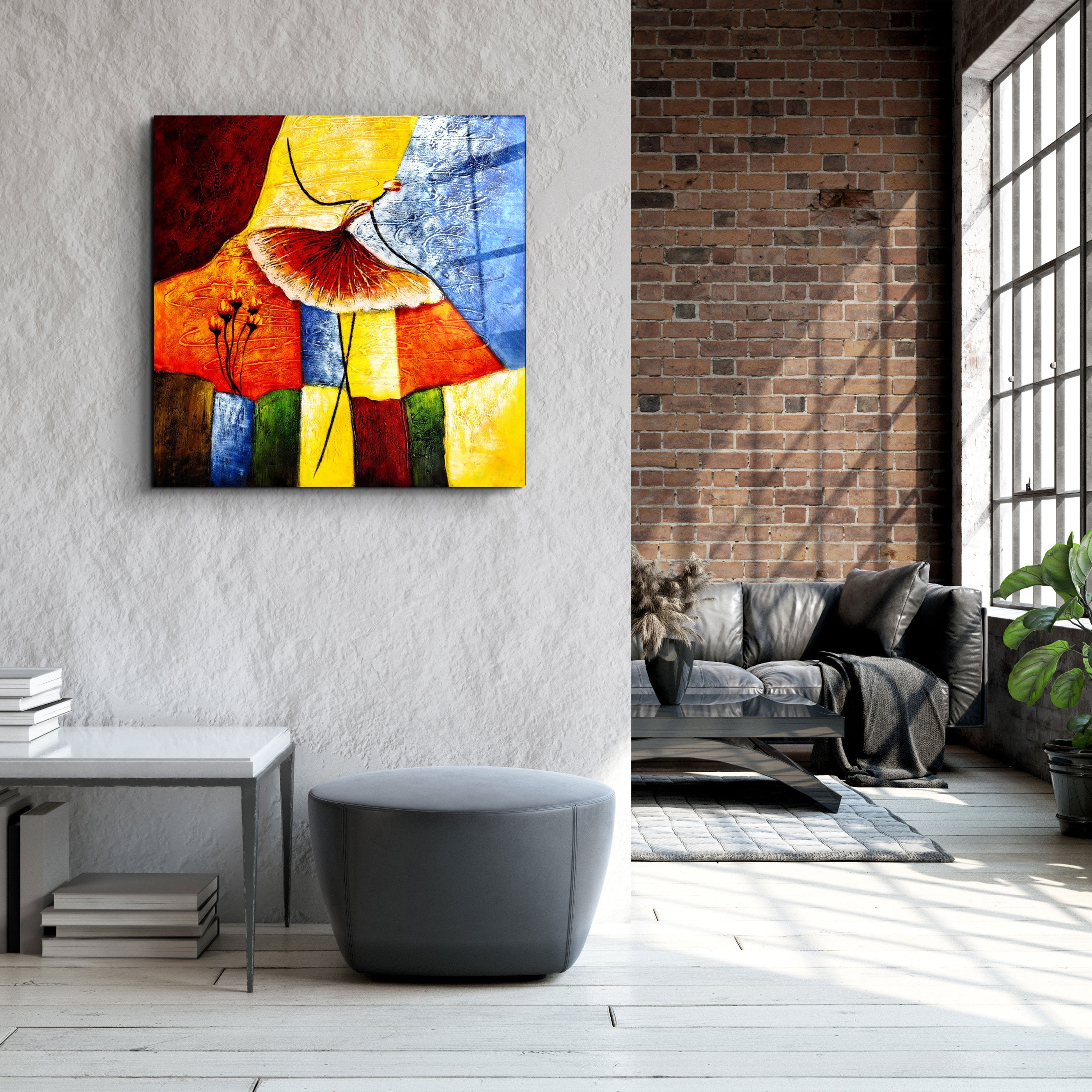 ・"Abstract Colorful Ballerina"・Glass Wall Art