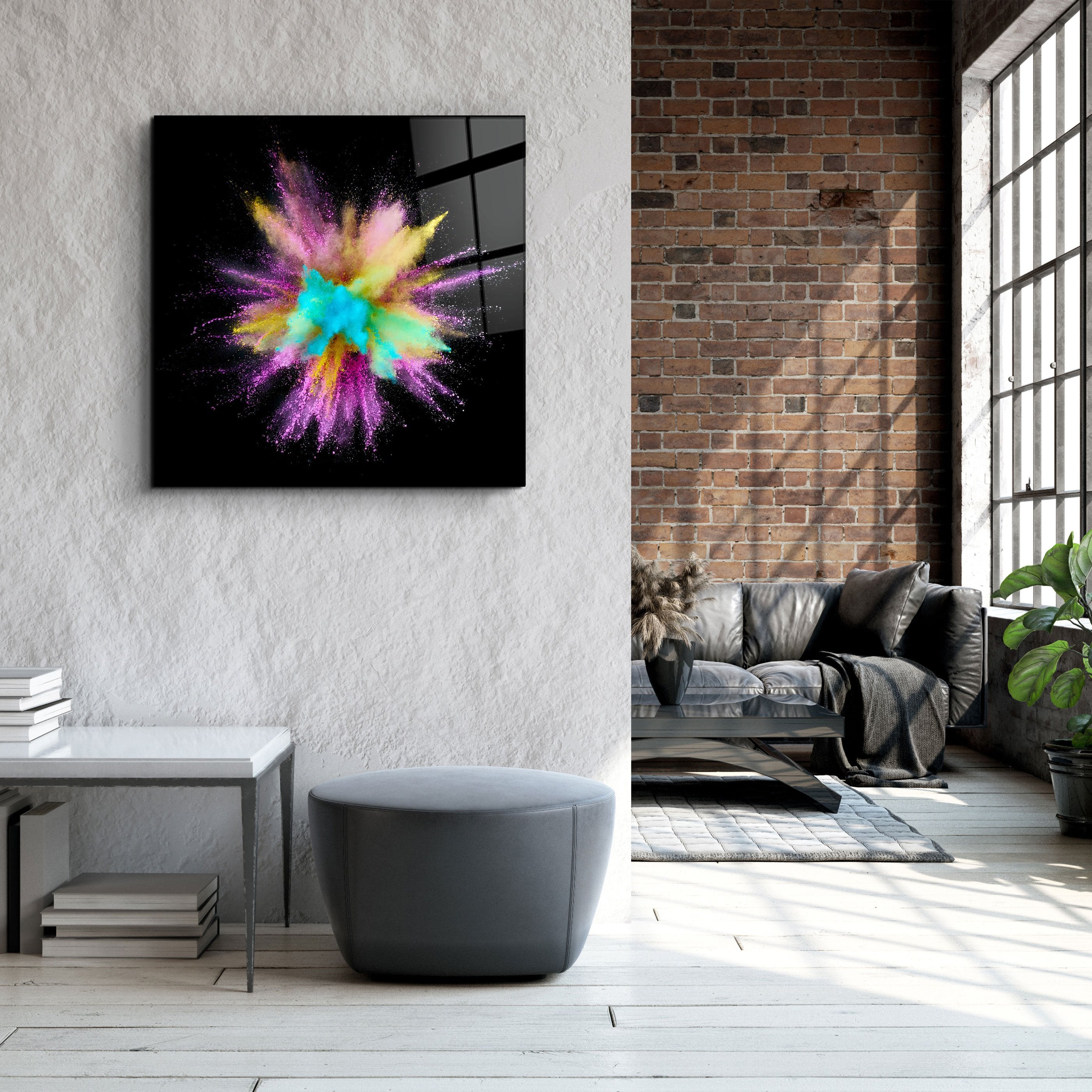 ・"Explosion colorée"・Art mural en verre