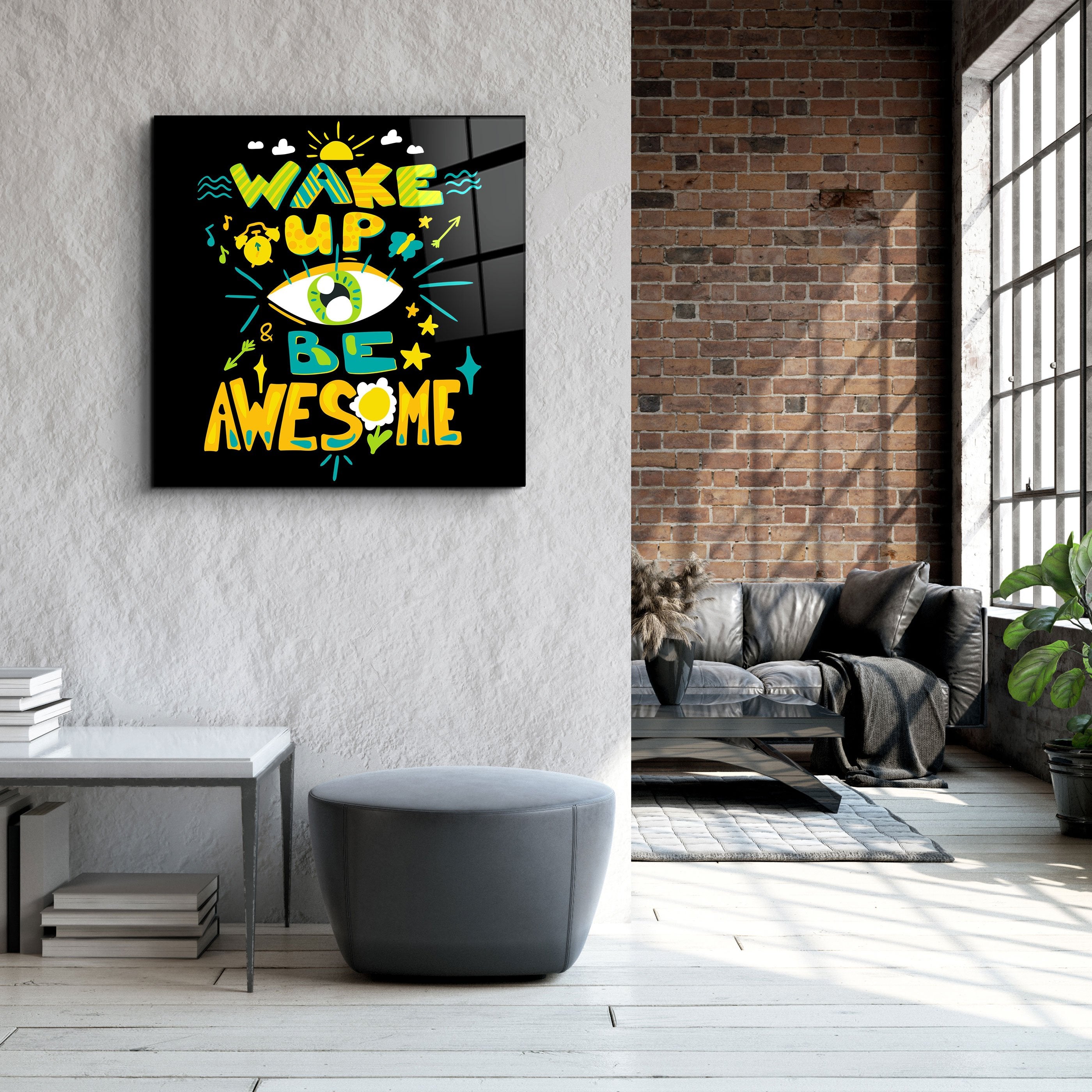 ・"Be Awesome"・Glass Wall Art