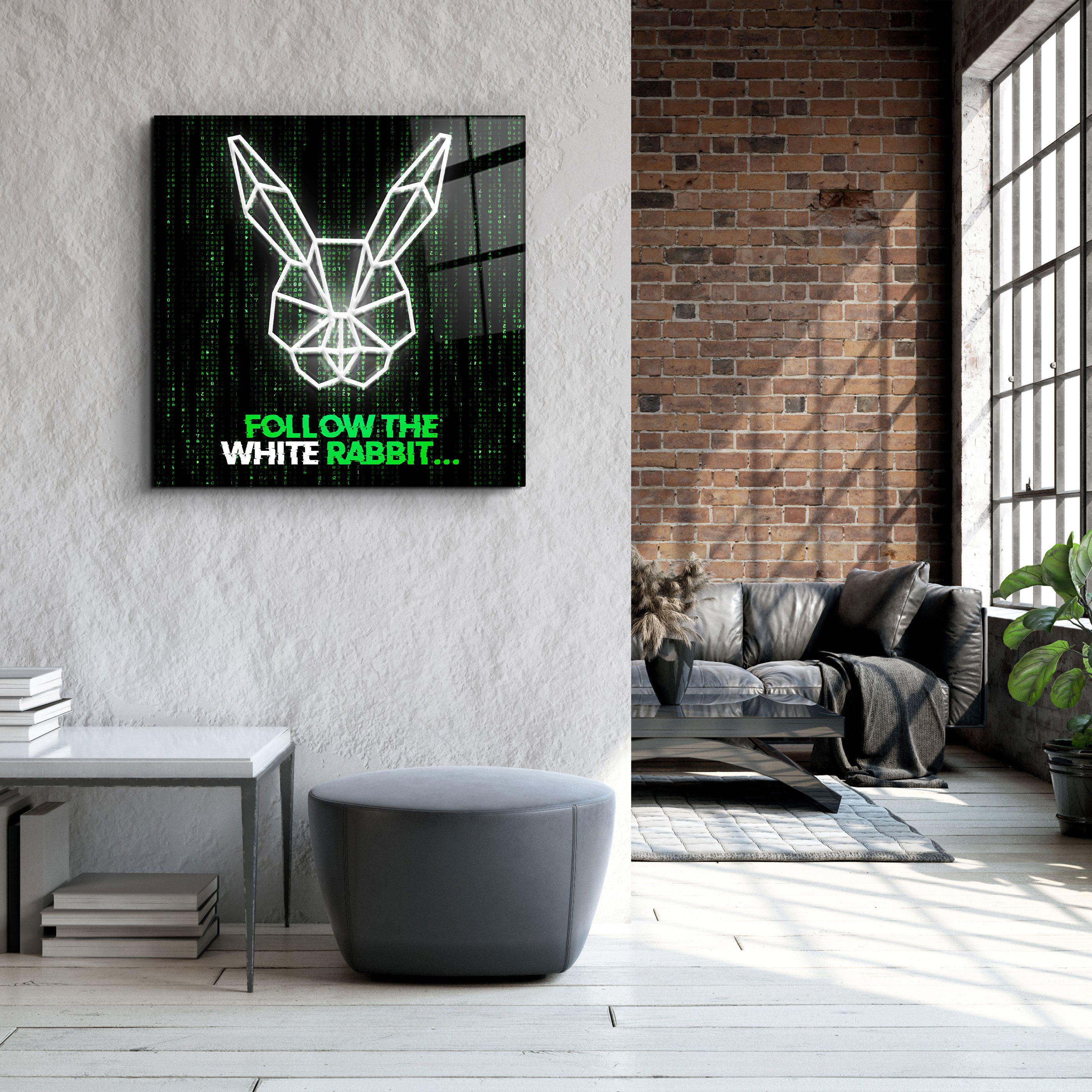 ・"Follow the Rabbit"・Glass Wall Art