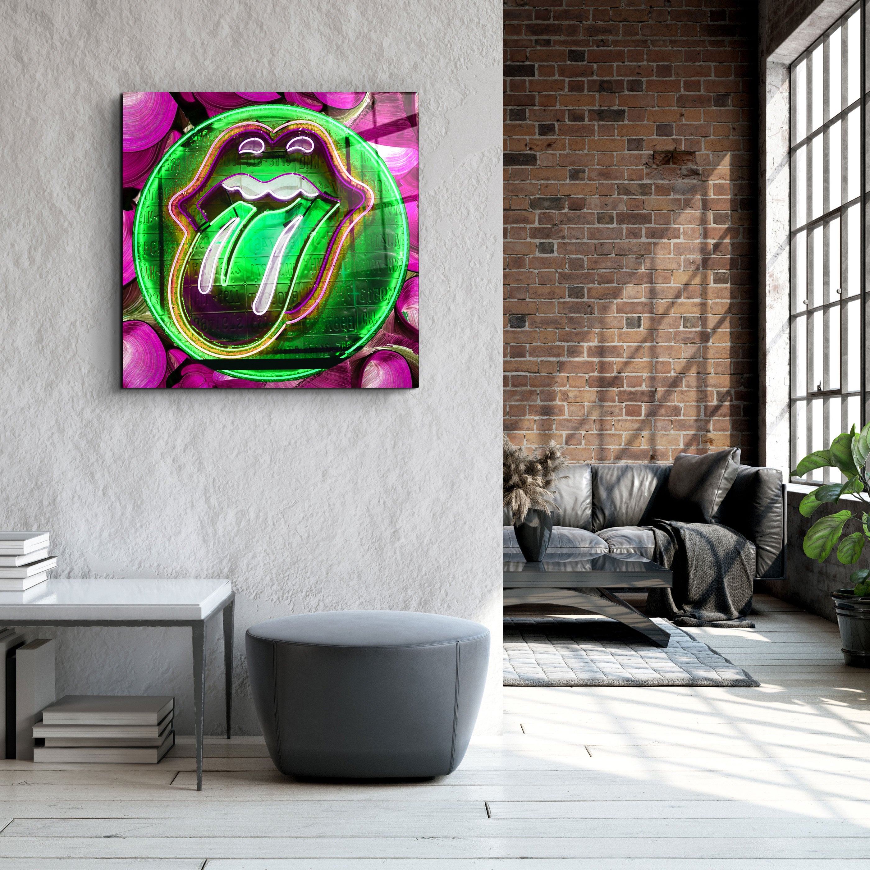 ・"The Green Pill For a Fun"・Glass Wall Art