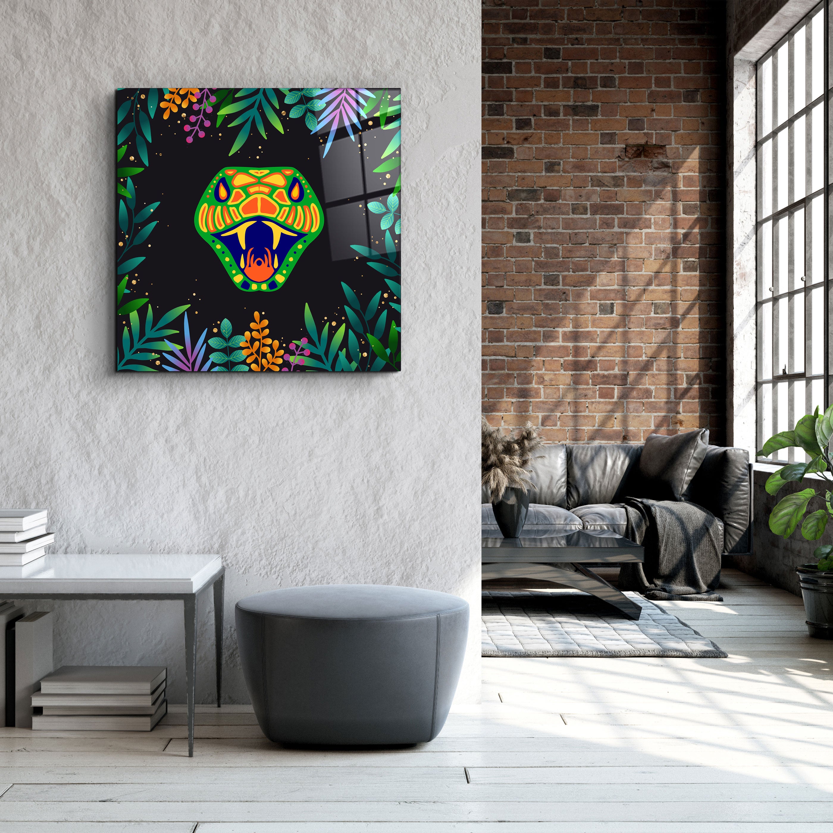 ・"Animal Republic-Serpent"・Art mural en verre de la collection Designers