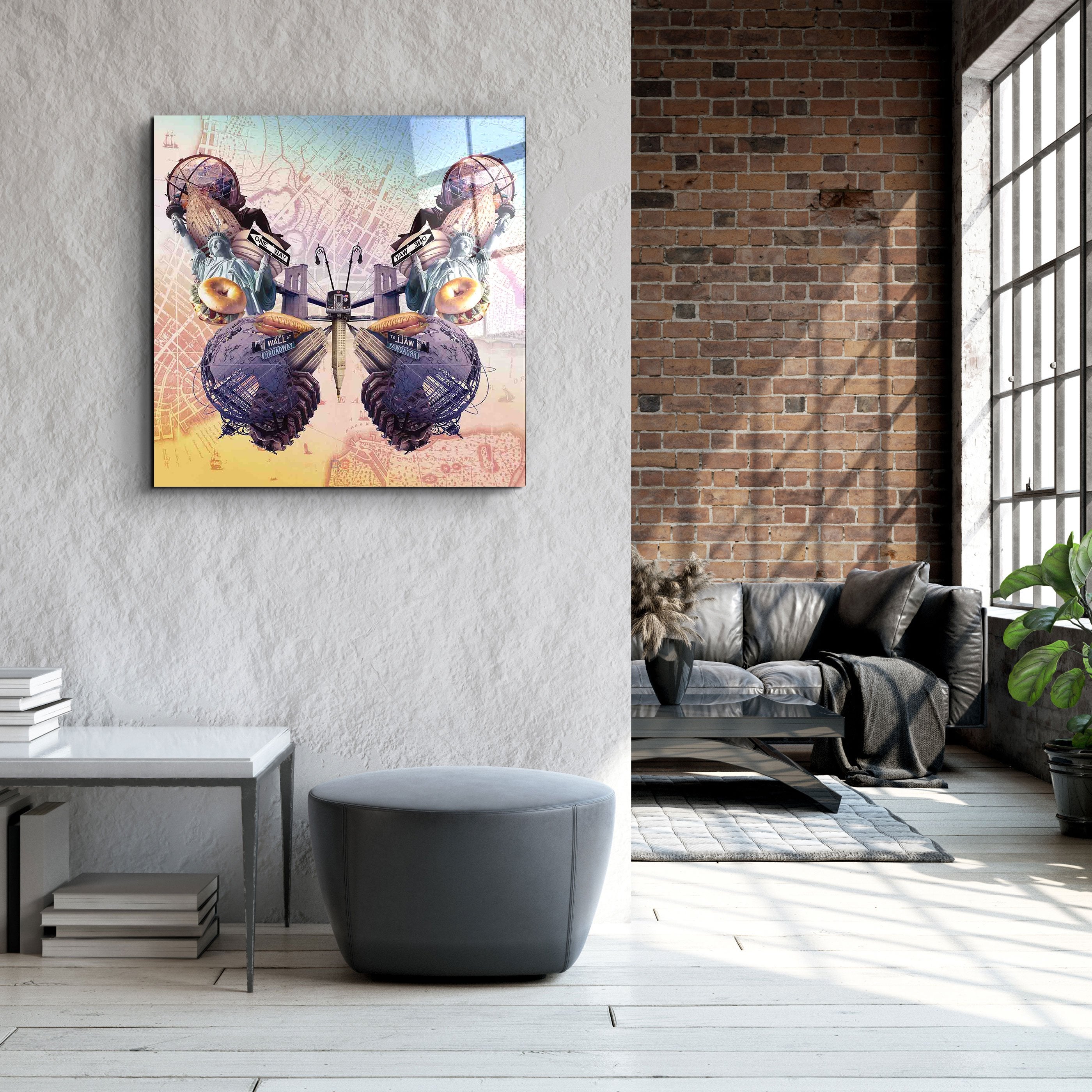 ・"Butterfly NYC"・Designers Collection Glass Wall Art