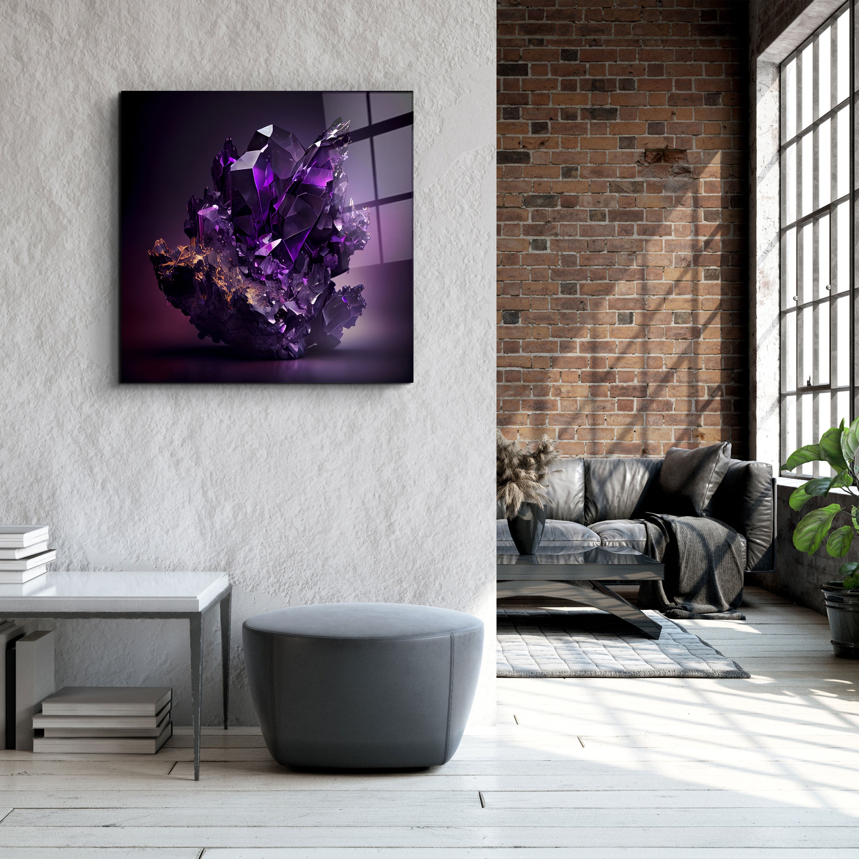."Amethyst - Purple". Designer's Collection Glass the Wood Art