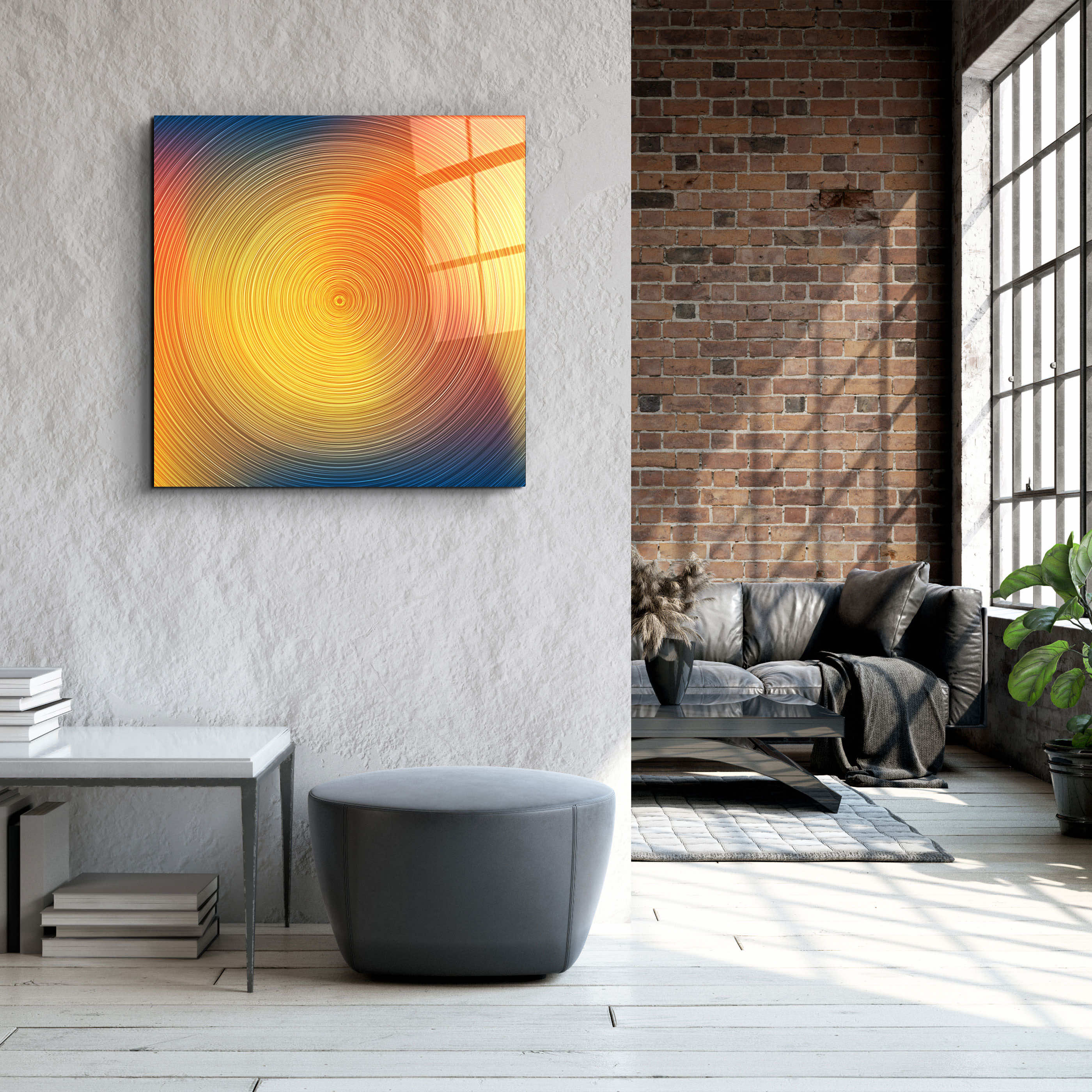 ."Yellow Hypnosis". Designer's Collection Glass Wall Art
