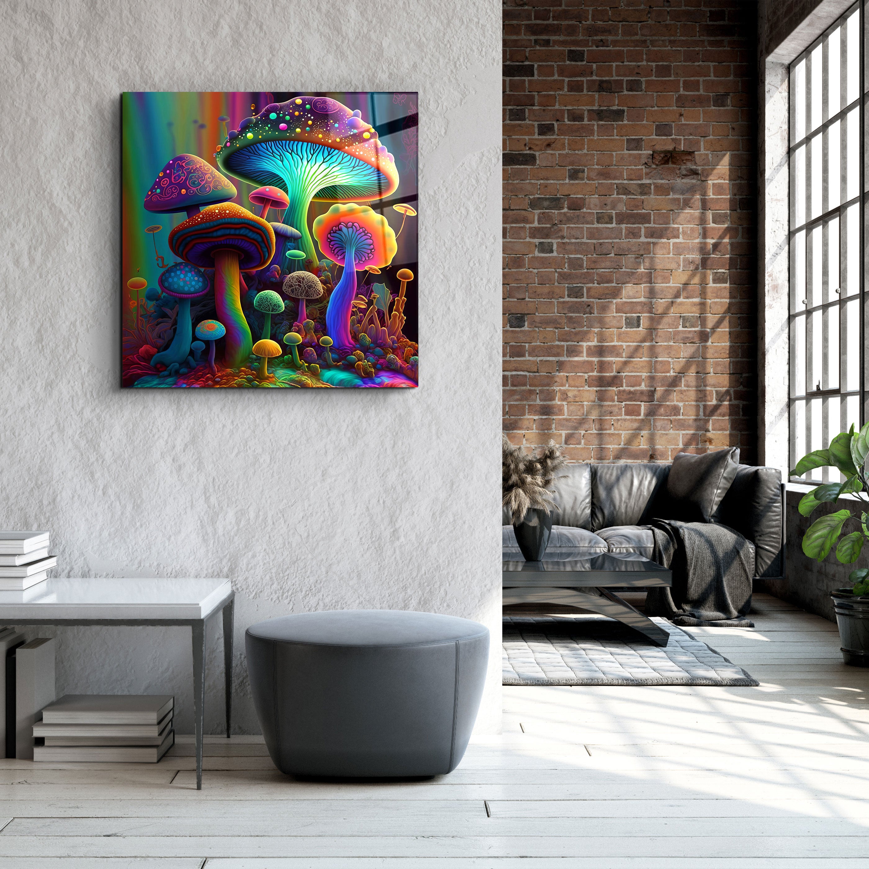 ."Neon Fungies V2". Designer's Collection Glass Wall Art