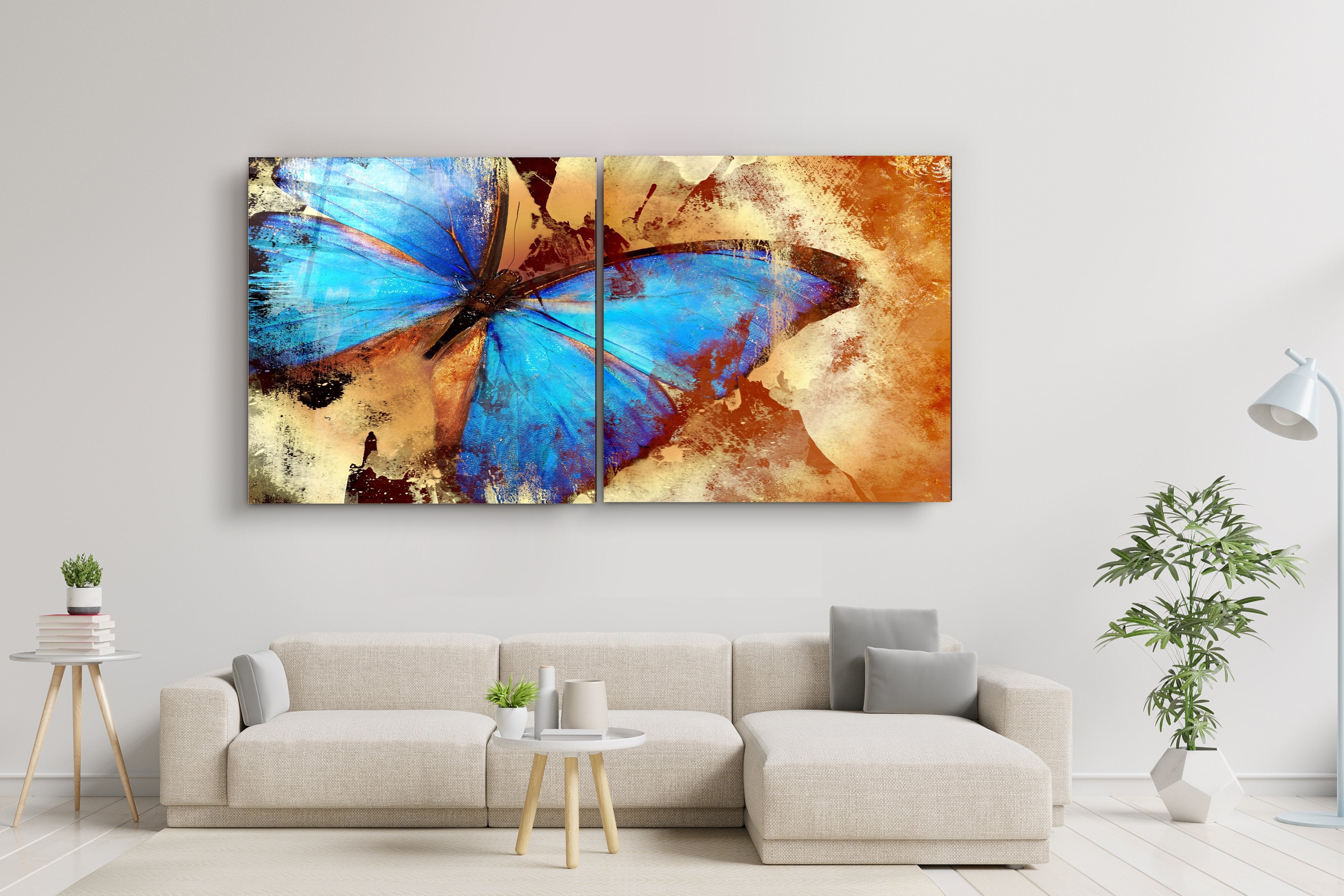 ・"Butterfly - Duo"・Glass Wall Art