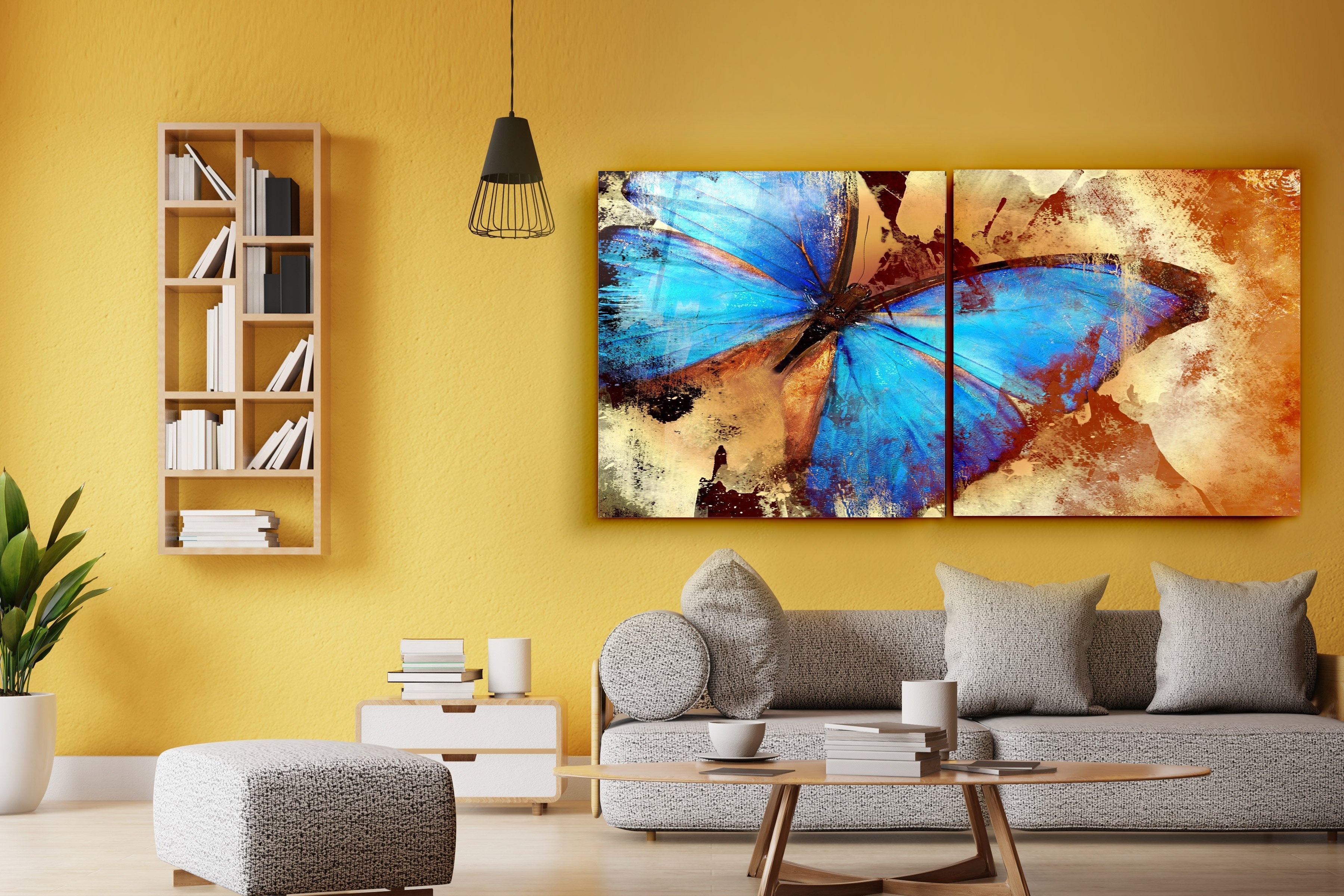 ・"Butterfly - Duo"・Glass Wall Art