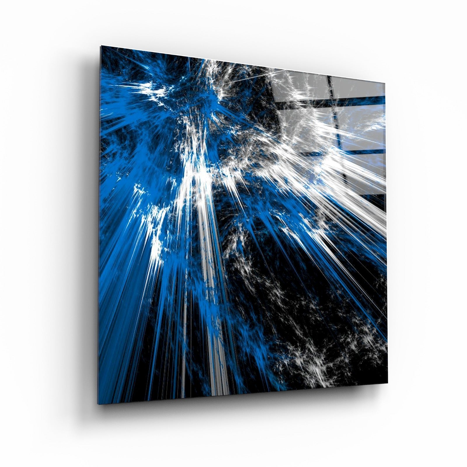 ・« Explosion bleue »・Art mural en verre