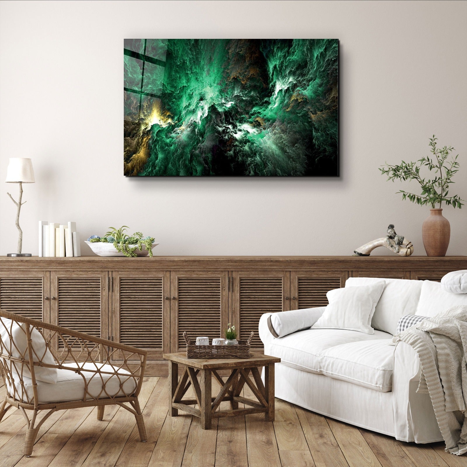 ・"Mythe de la version vert ciel"・Art mural en verre