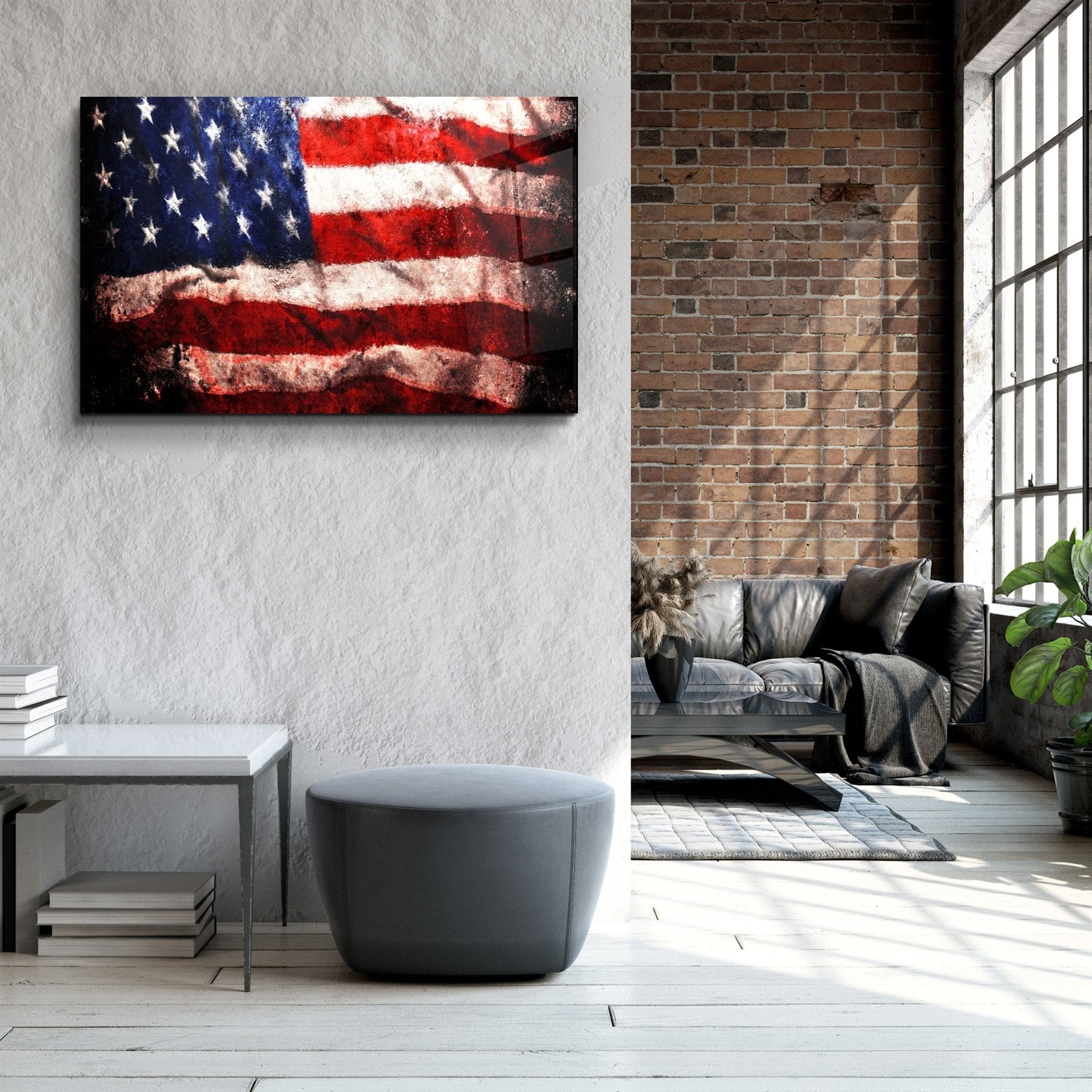 ・"Flag of the U.S."・Glass Wall Art
