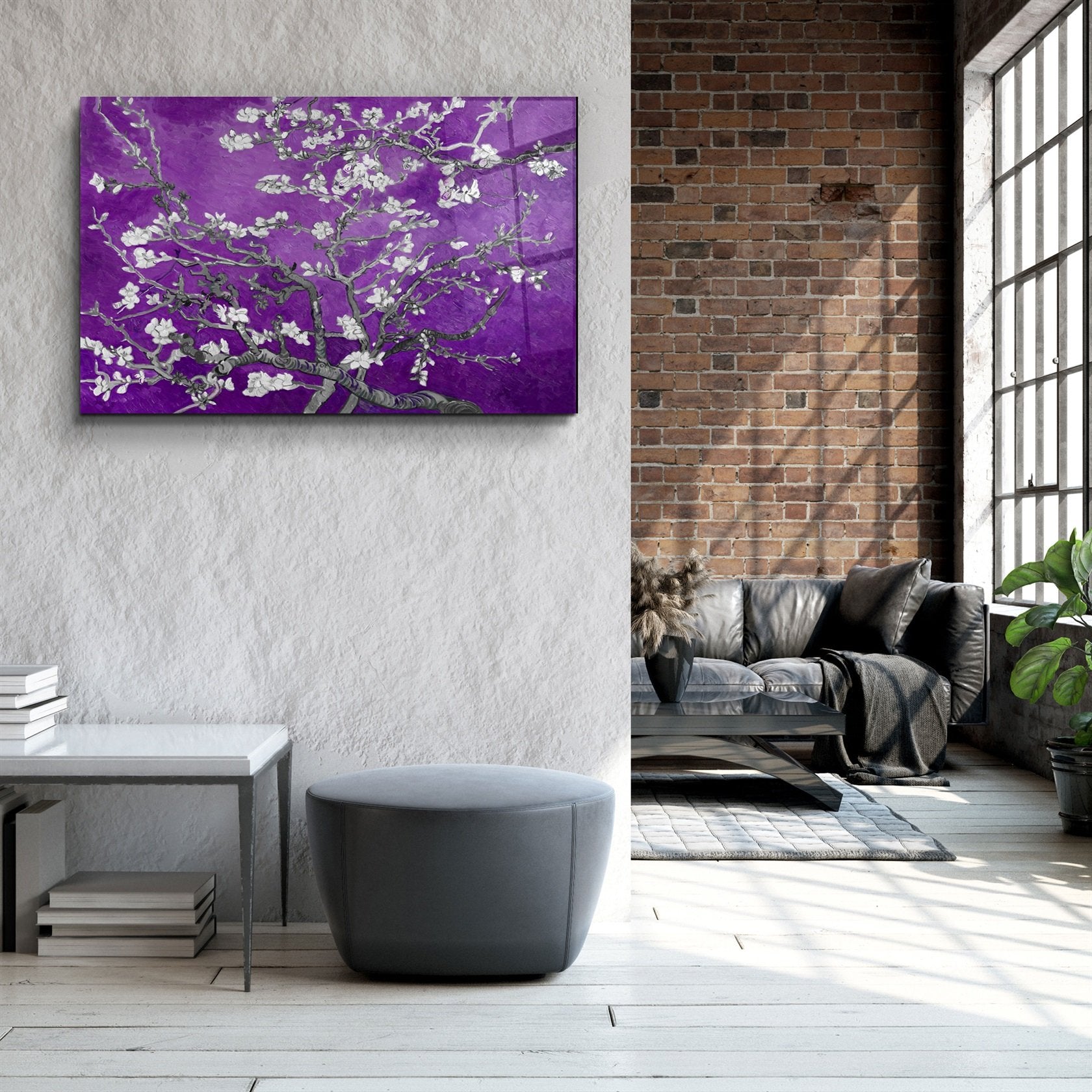 ・"Fleurs abstraites V4"・Art mural en verre