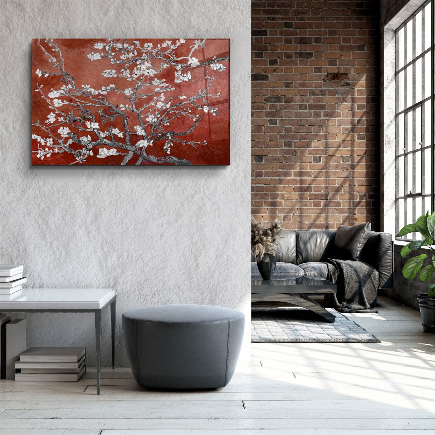 ・"Fleurs abstraites V5"・Art mural en verre