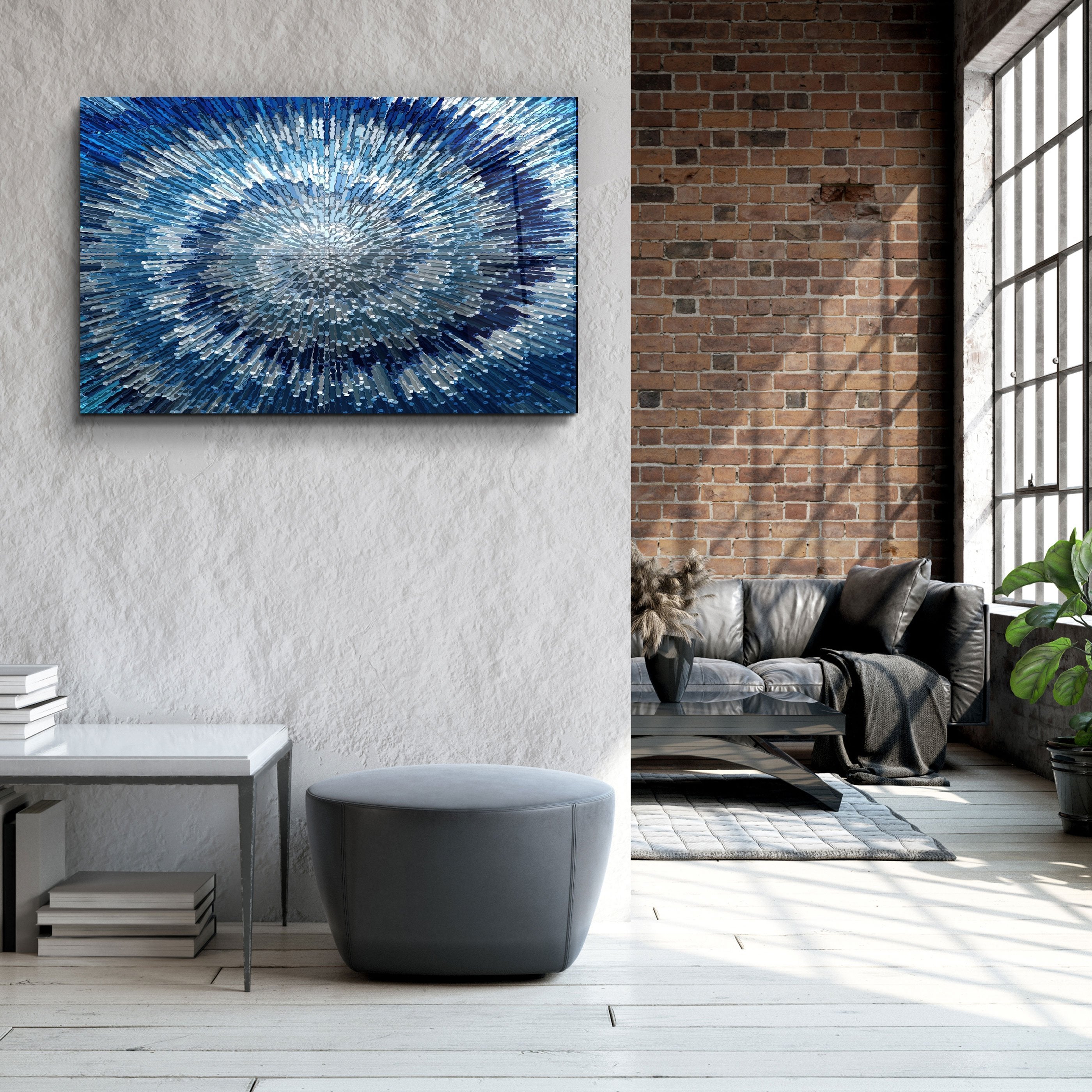 ・"Nuances de bleu"・Art mural en verre