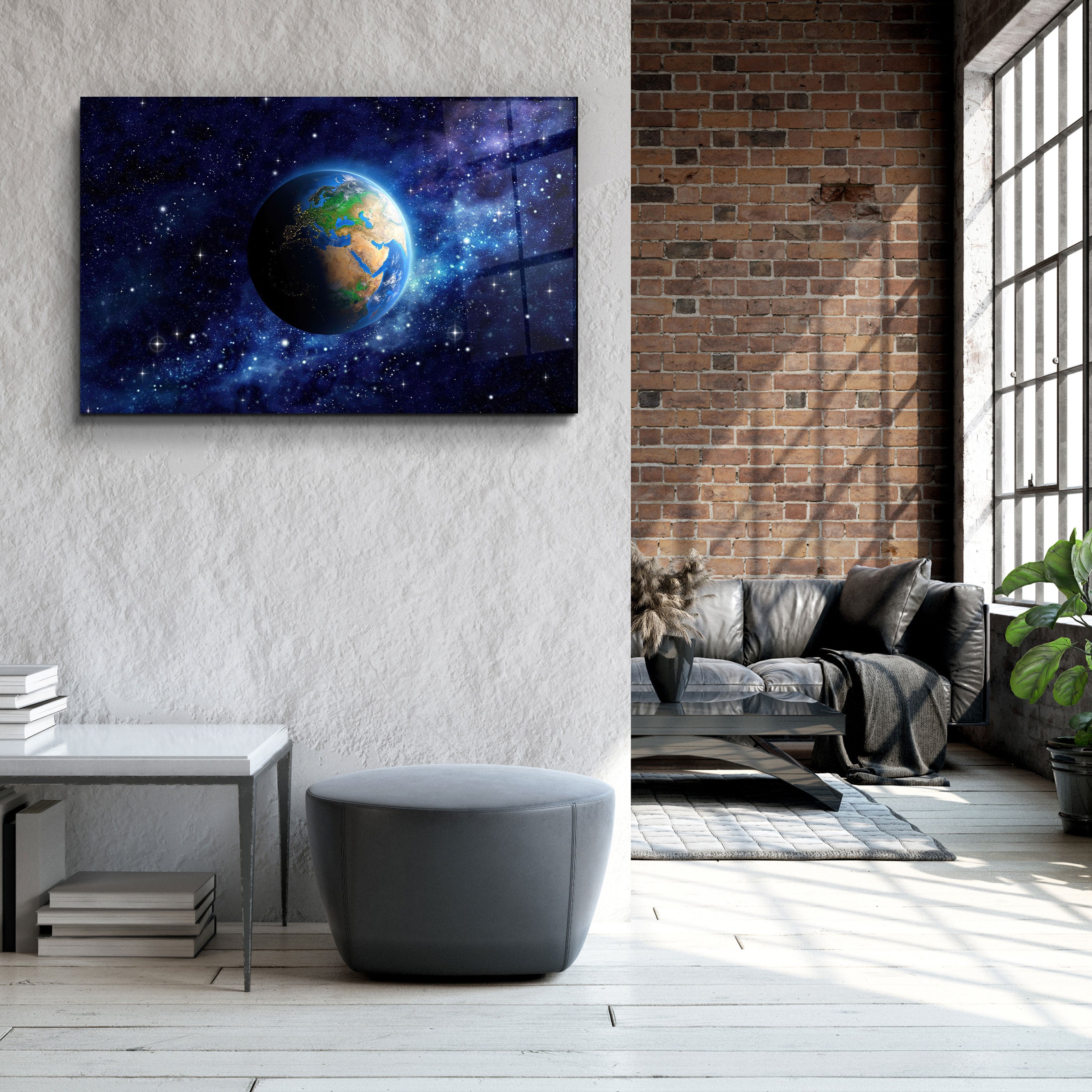 ・"Terre dans l'espace"・Art mural en verre