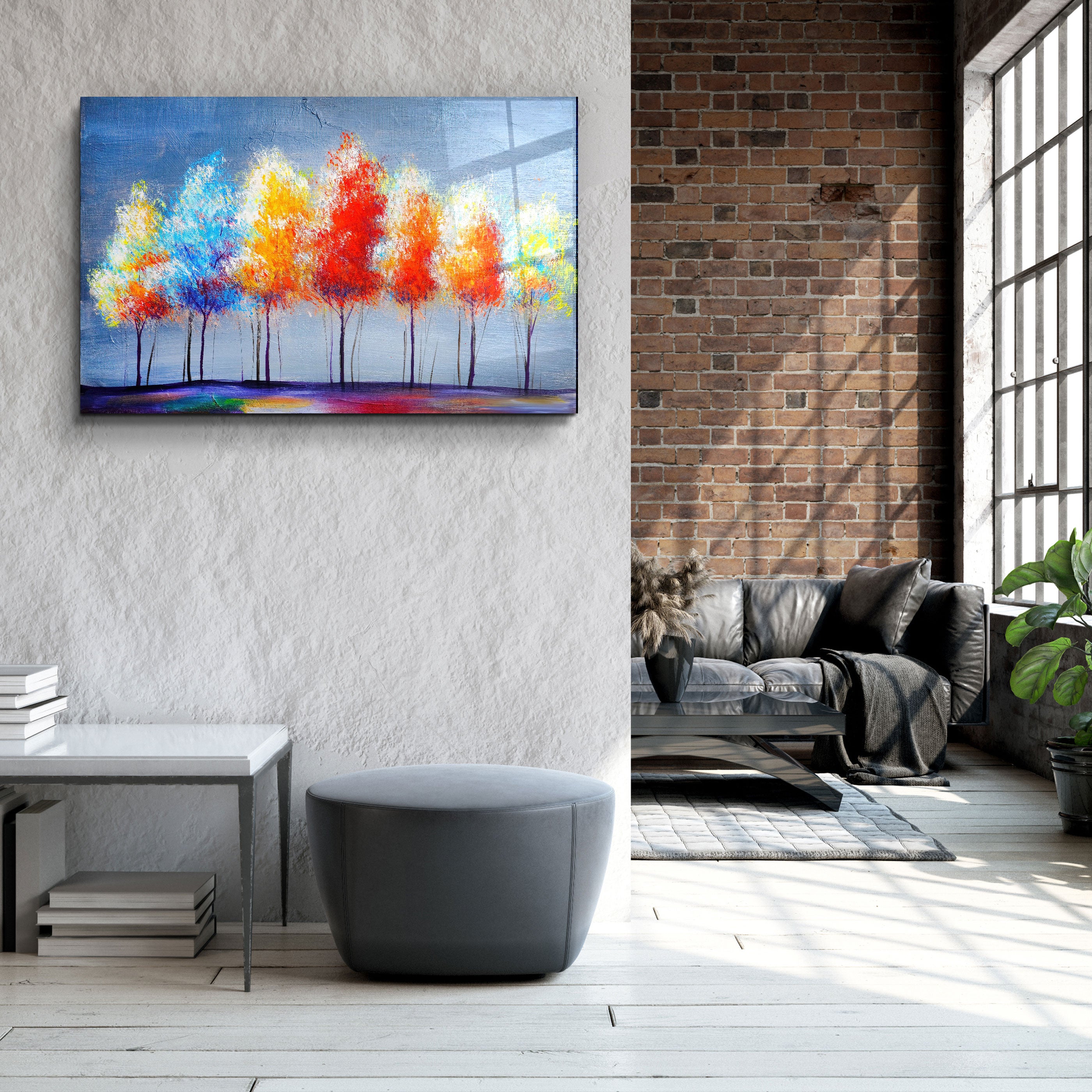 ・"Colorful Trees"・Glass Wall Art