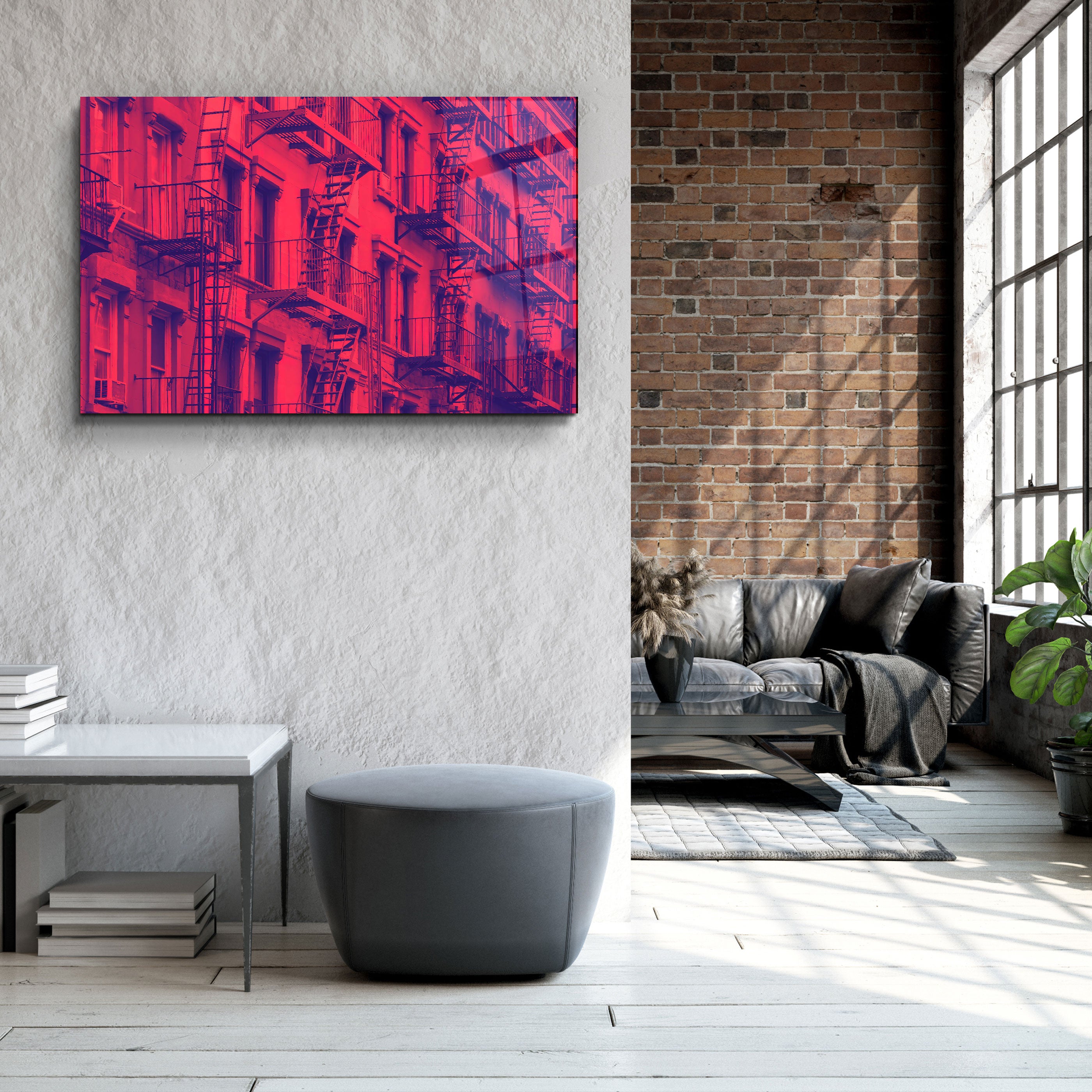 ・"Apartments In Manhattan"・Glass Wall Art