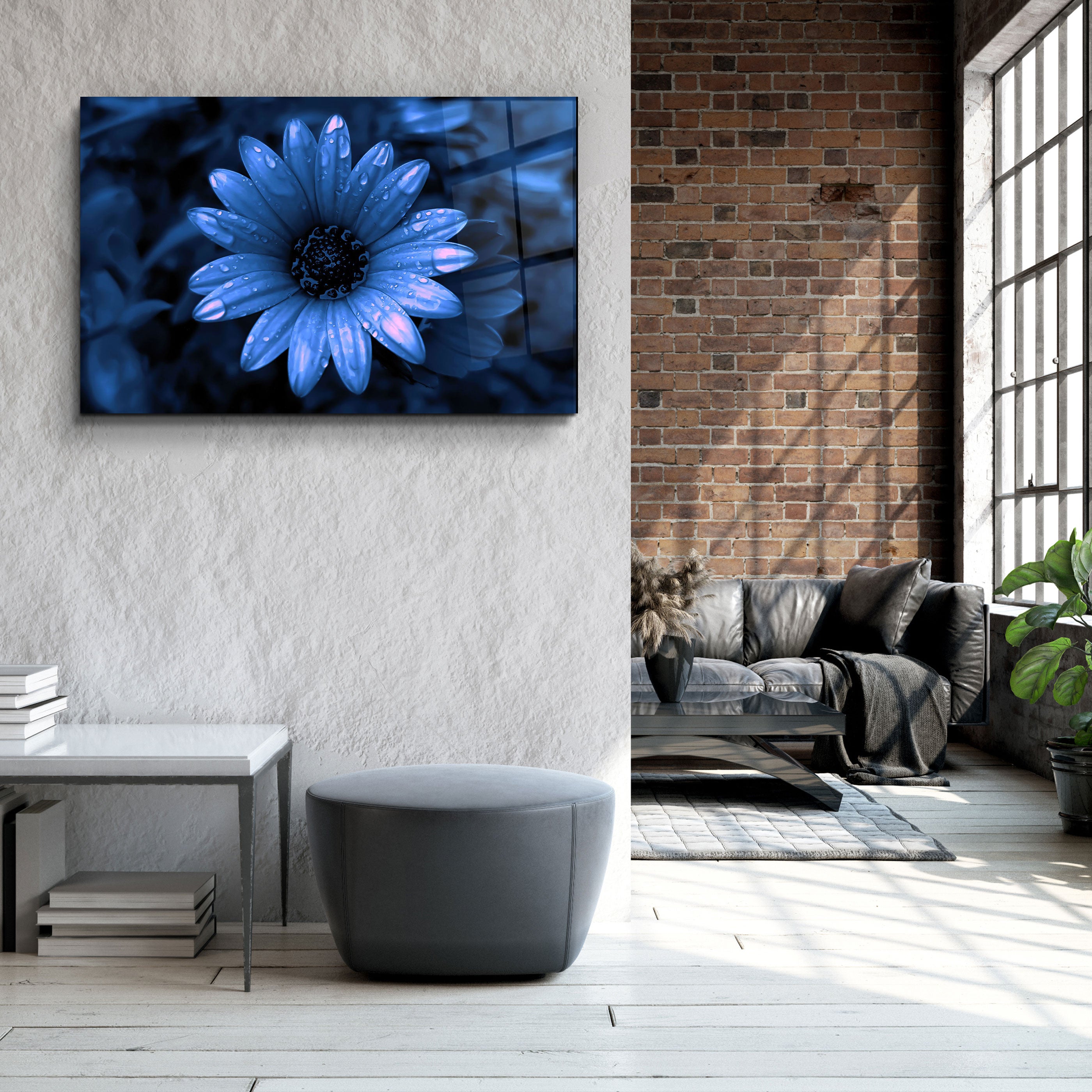 ・„Blue Daisy“・<tc>Glasbild</tc>