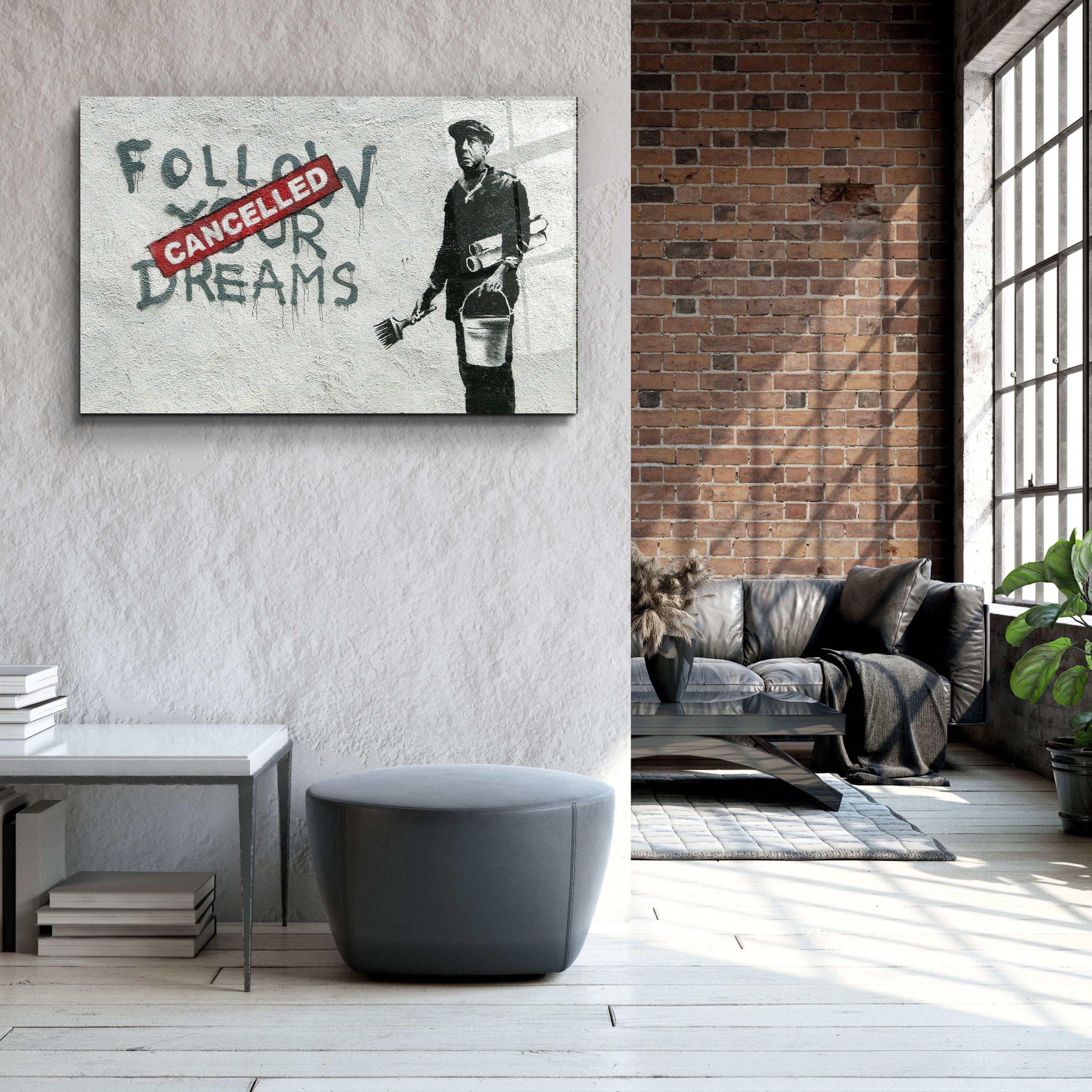 ・„Banksy – Follow Your Dreams – Abgesagt“・<tc>Glasbild</tc>