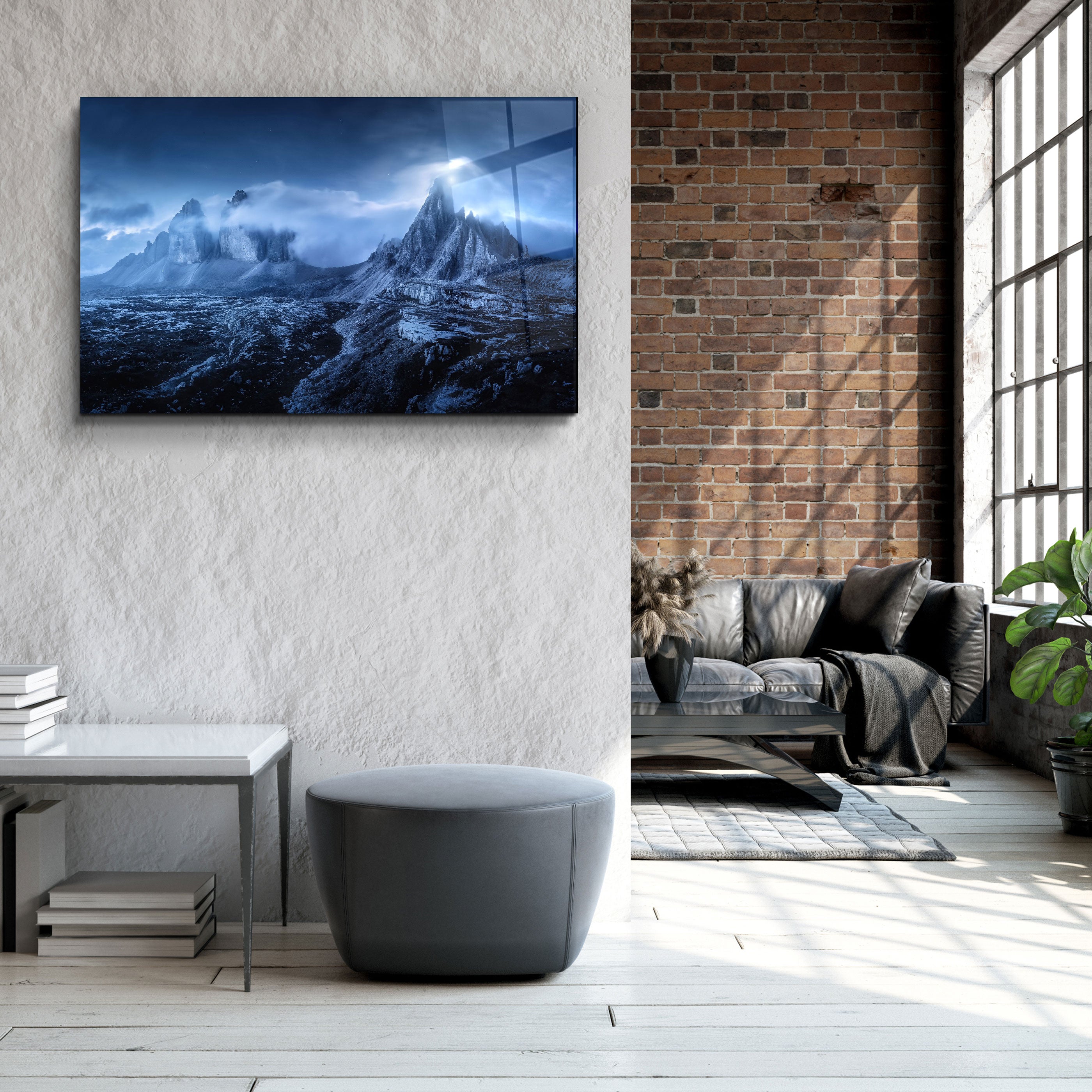 ・"Montagnes Foggy"・ART MURAL EN VERRE