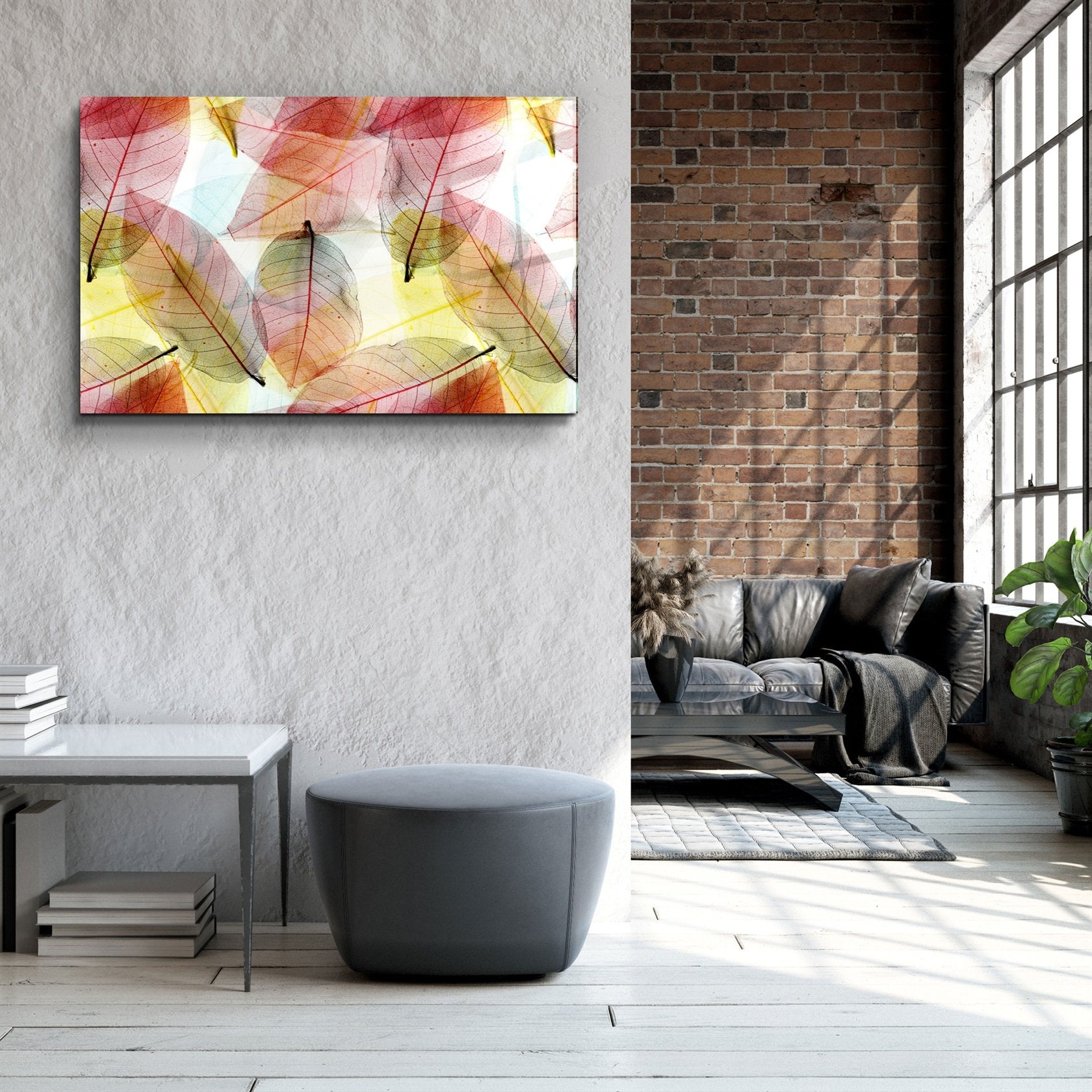・"Colored Leaves"・Glass Wall Art