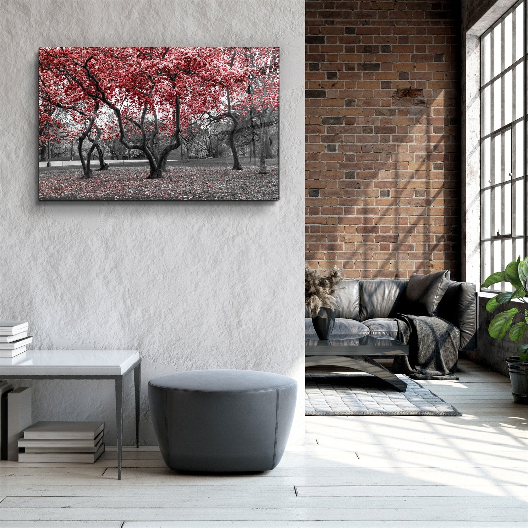 ・"Red Tree 2"・Glass Wall Art