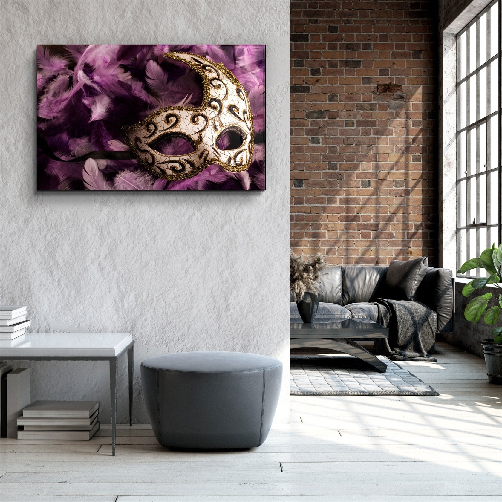 ・"Venetian Mask"・Glass Wall Art