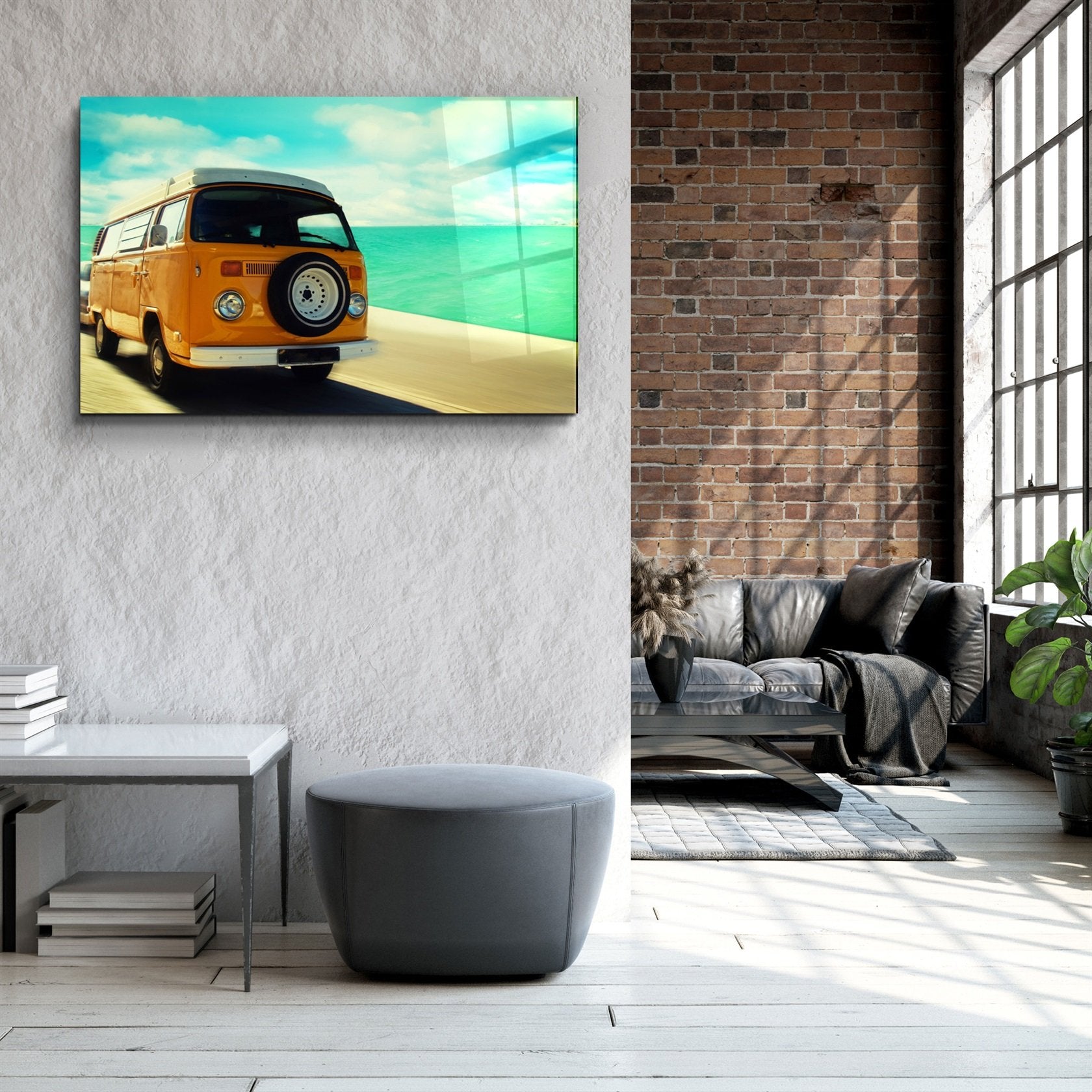 ・"VW Minibus"・Glass Wall Art