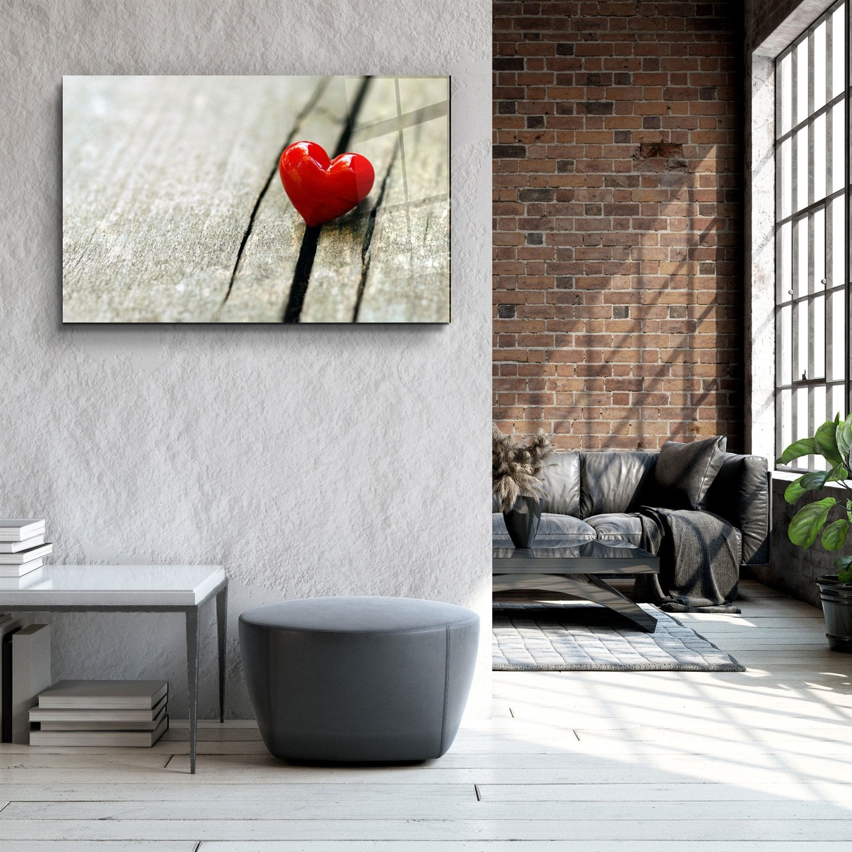 ・"Heart 2"・Glass Wall Art