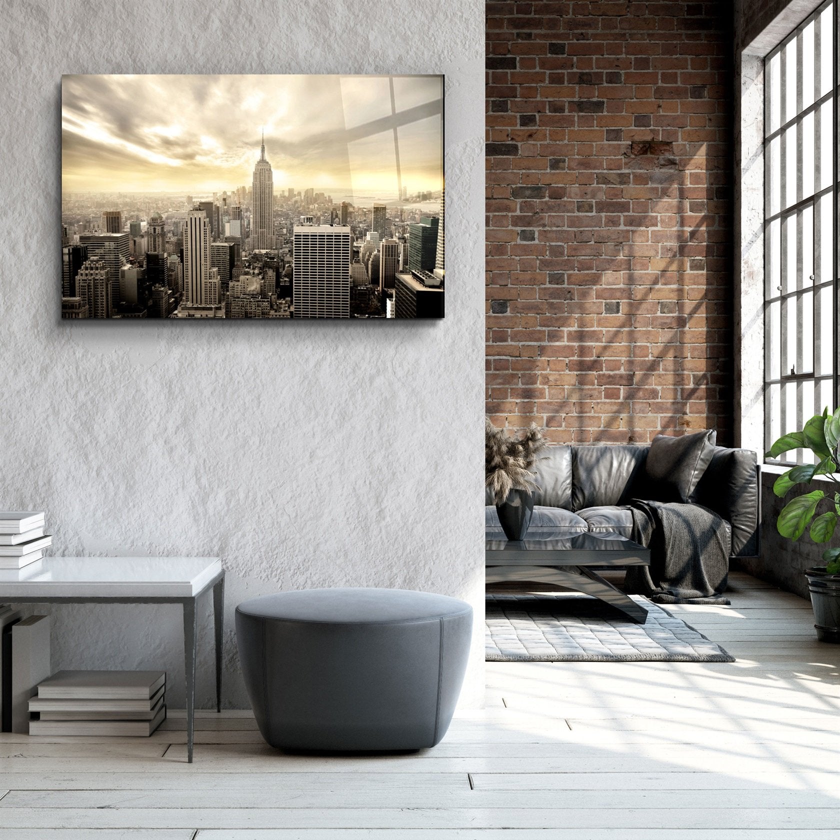 ・"New York (NYC)"・Glass Wall Art