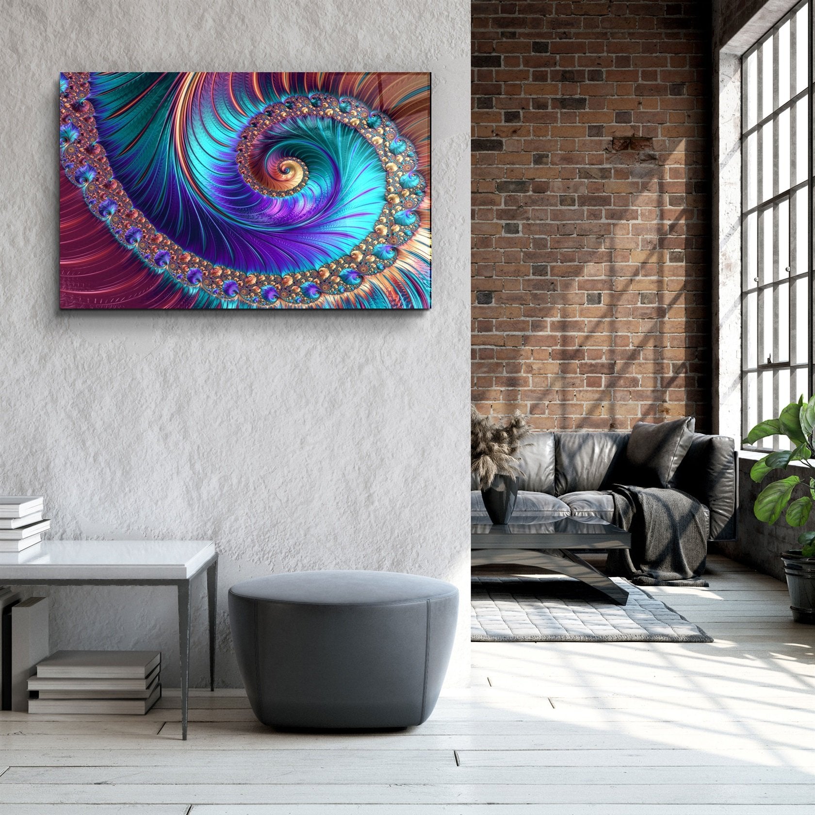 ・"Blue Swirl"・Glass Wall Art