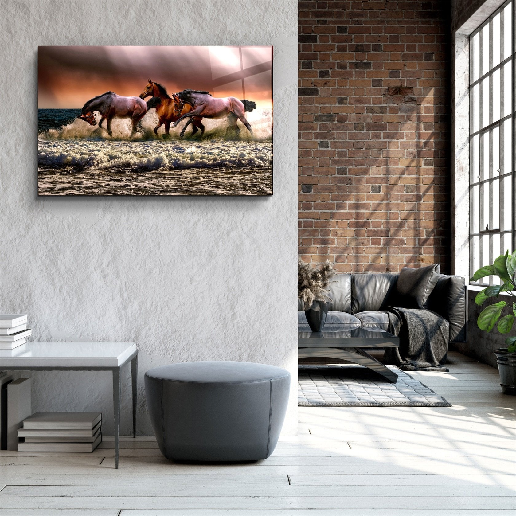 ・"Horses"・Glass Wall Art