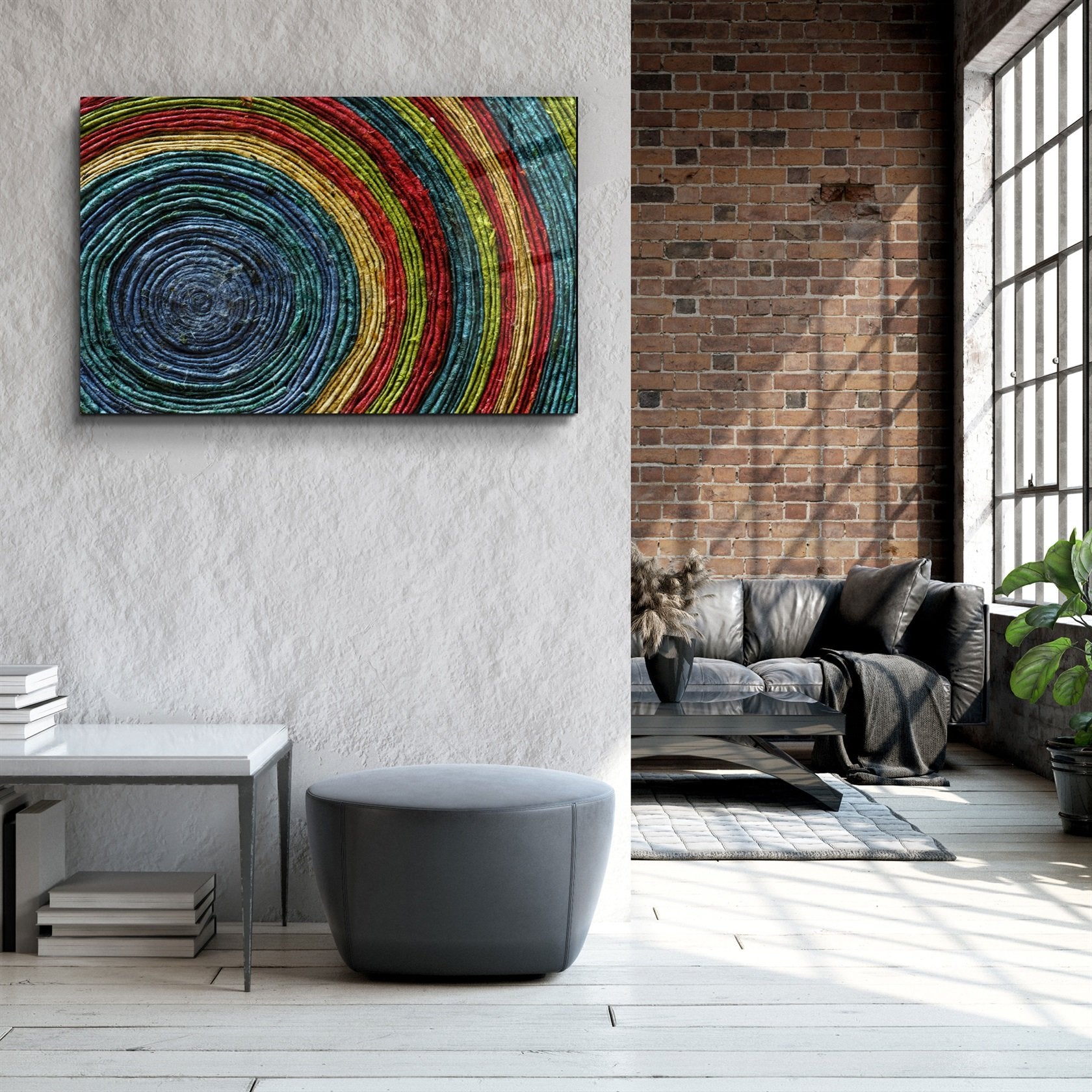 ・"Colored Spiral"・Glass Wall Art