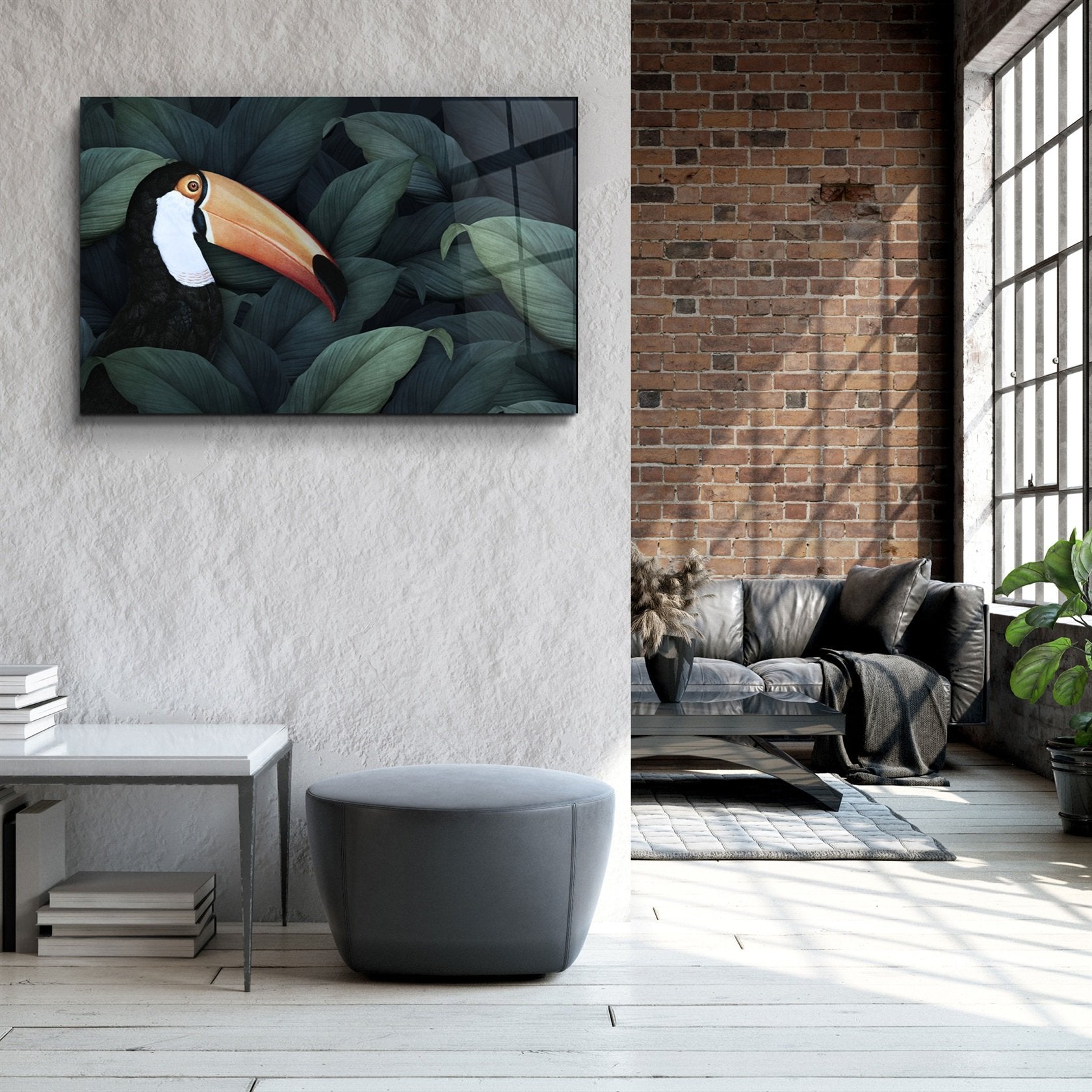 ・"Perroquet Toucan"・Art mural en verre