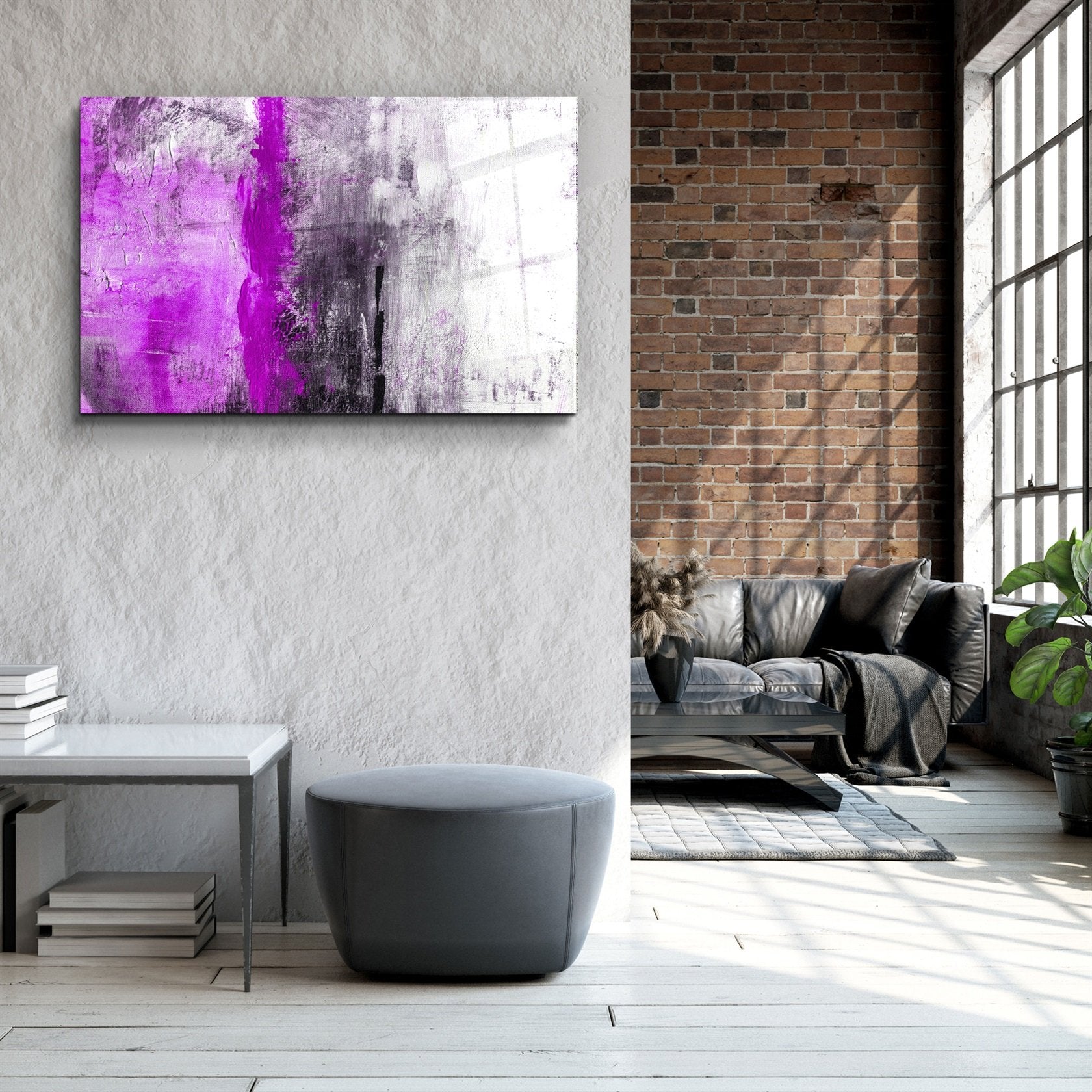 ・"Abstract Purple Pattern"・Glass Wall Art