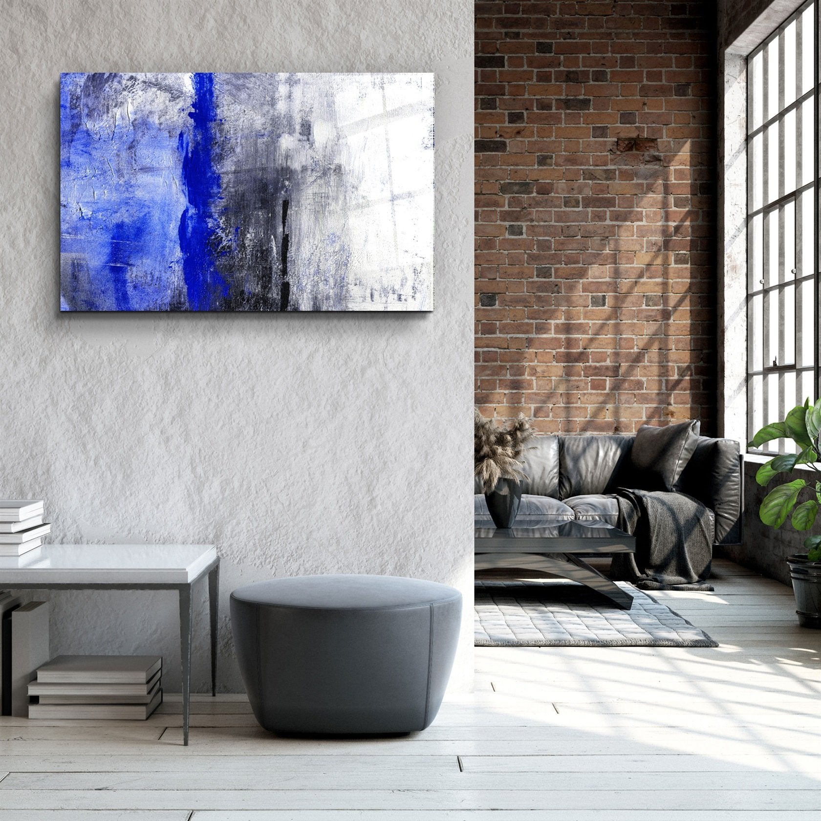 ・"Abstract Dark Blue Pattern"・Glass Wall Art