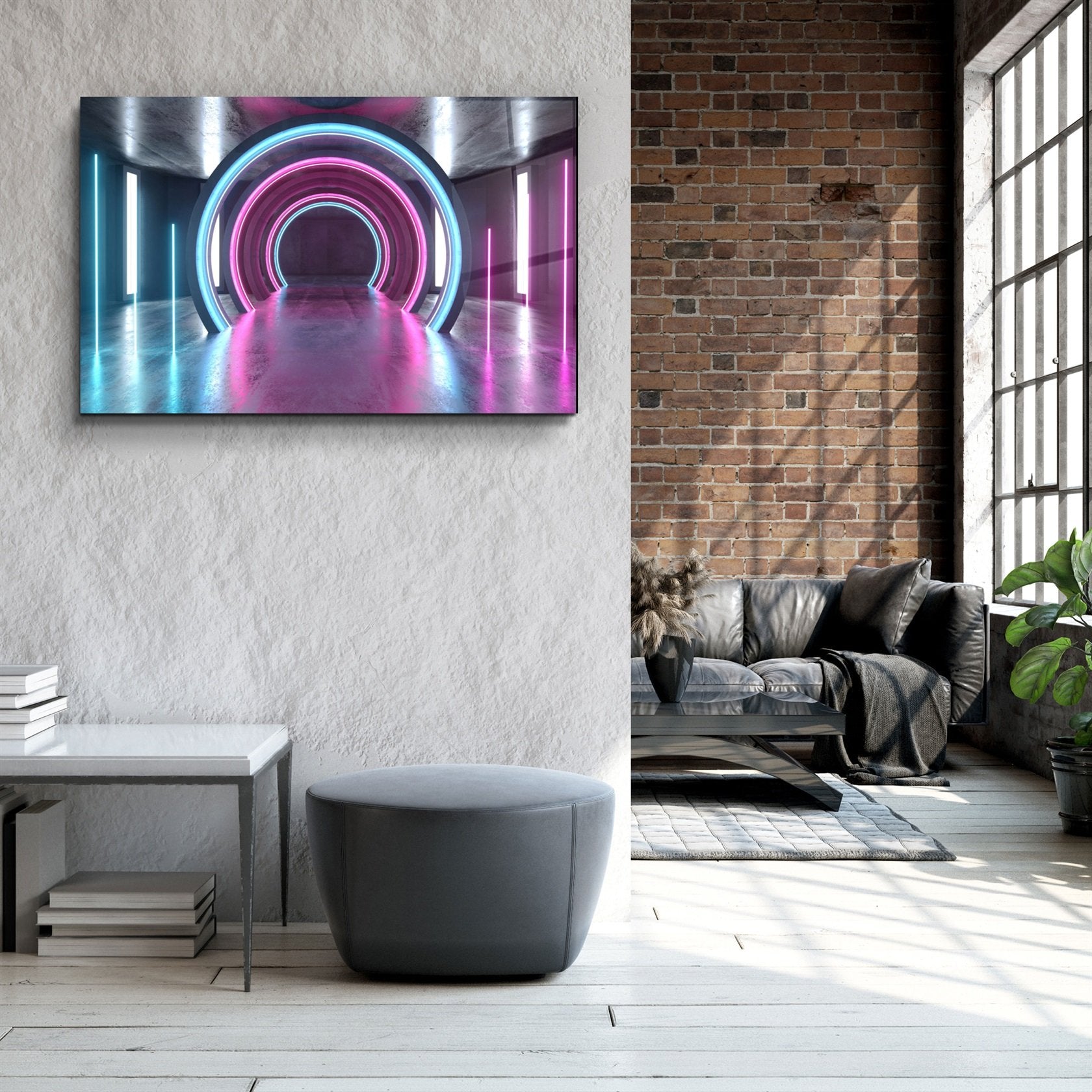 ・"Neon Ring"・Glass Wall Art