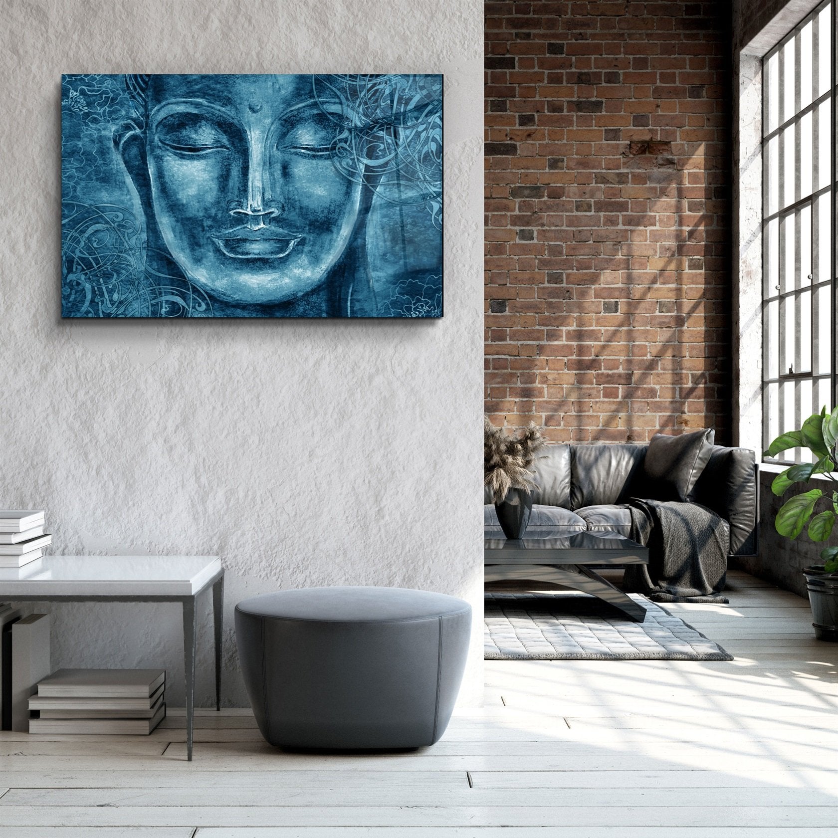 ・"Buddha Blue"・Glass Wall Art