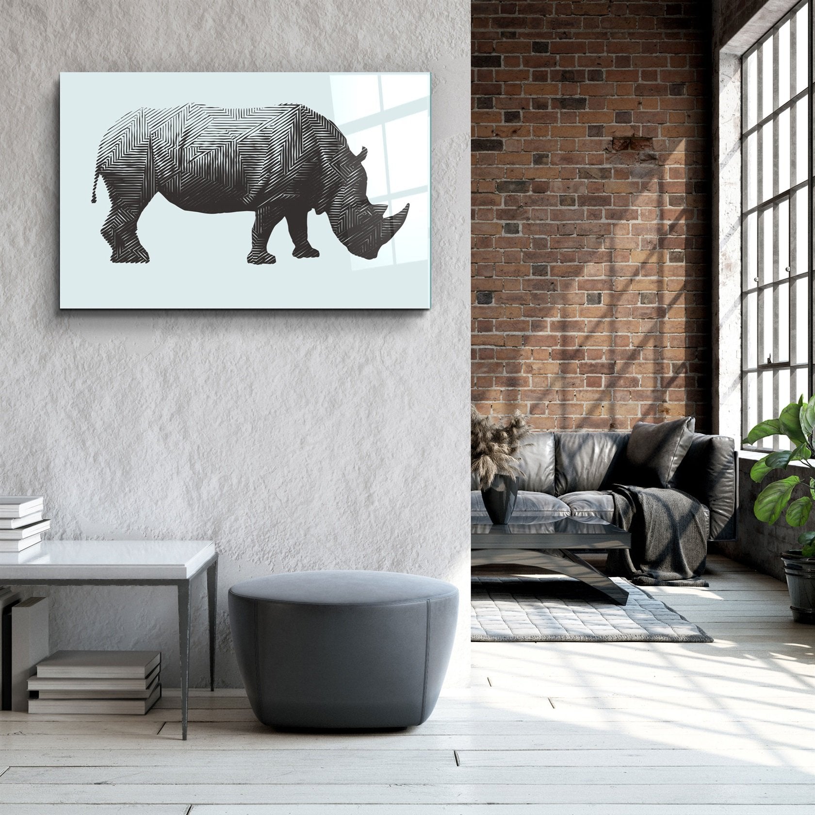 ・"Rhino"・Glass Wall Art