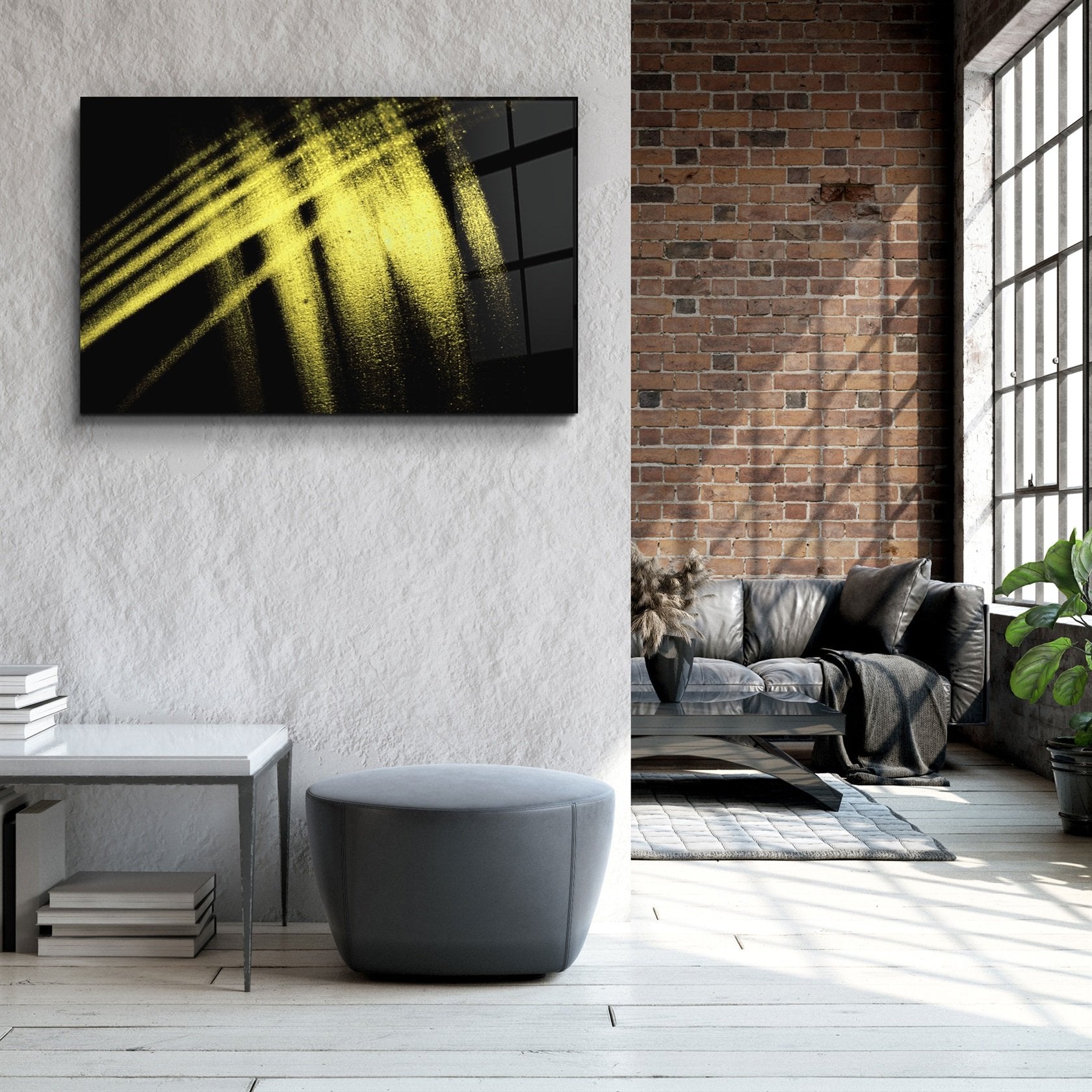 ・« Motif jaune »・Art mural en verre