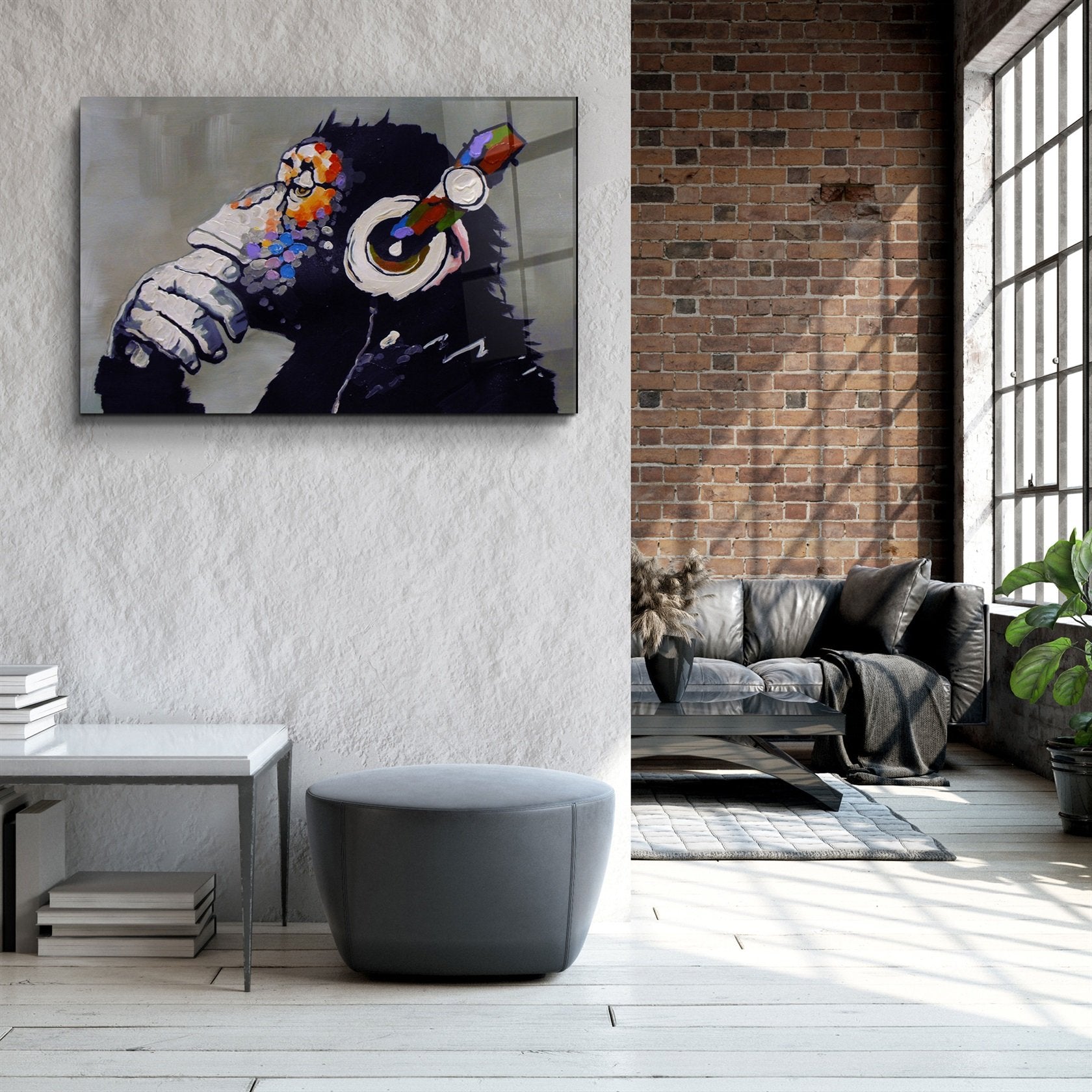 ・« Abstract Monkey Beat »・Art mural en verre