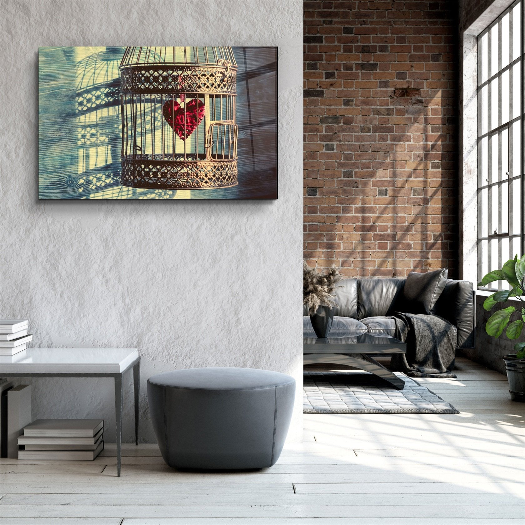 ・"The Heart in the Cage"・Glass Wall Art