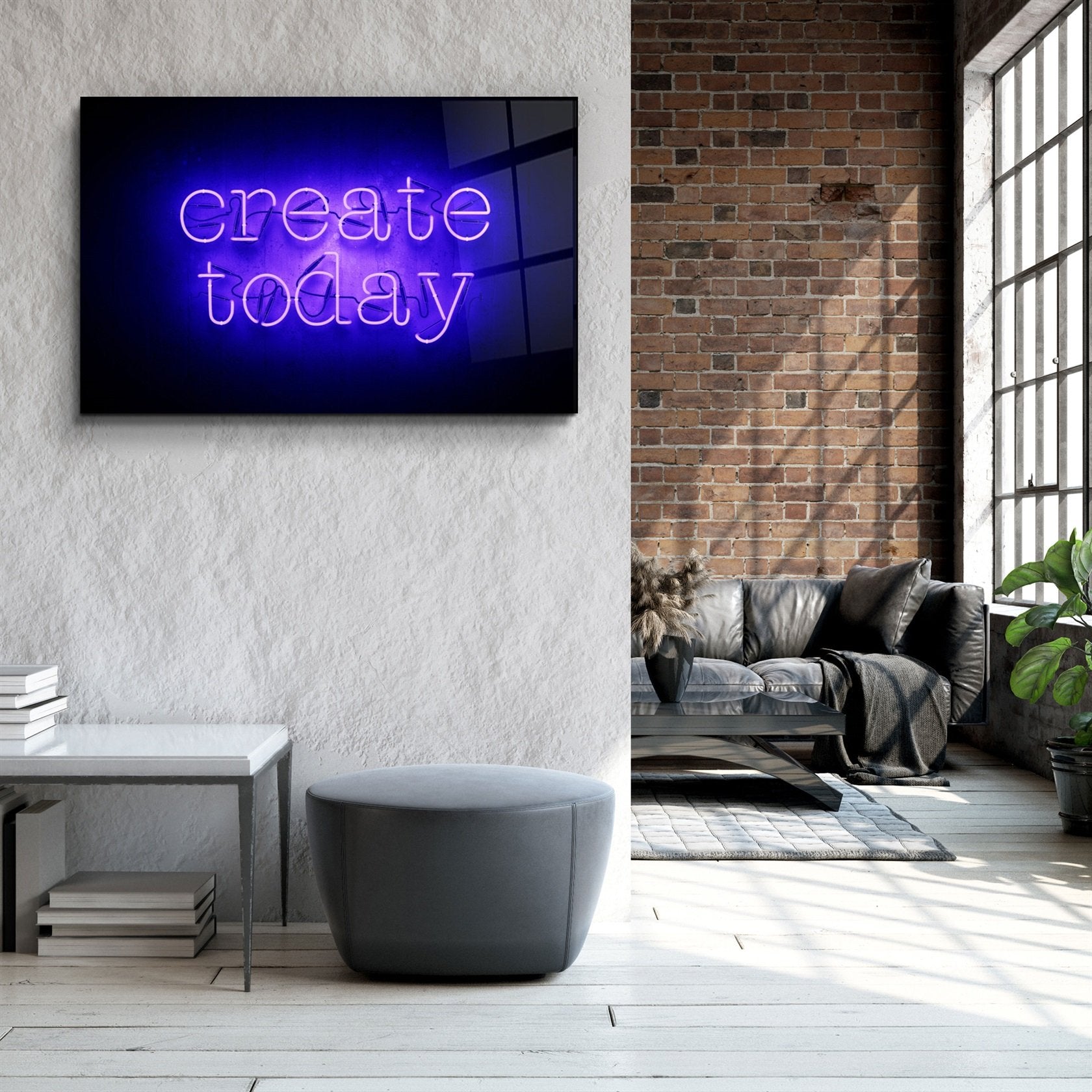 ・"Create Today"・Glass Wall Art