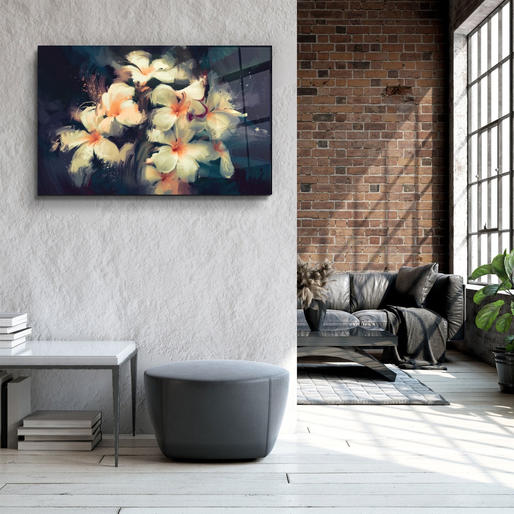 ・"Fleurs abstraites V2"・Art mural en verre