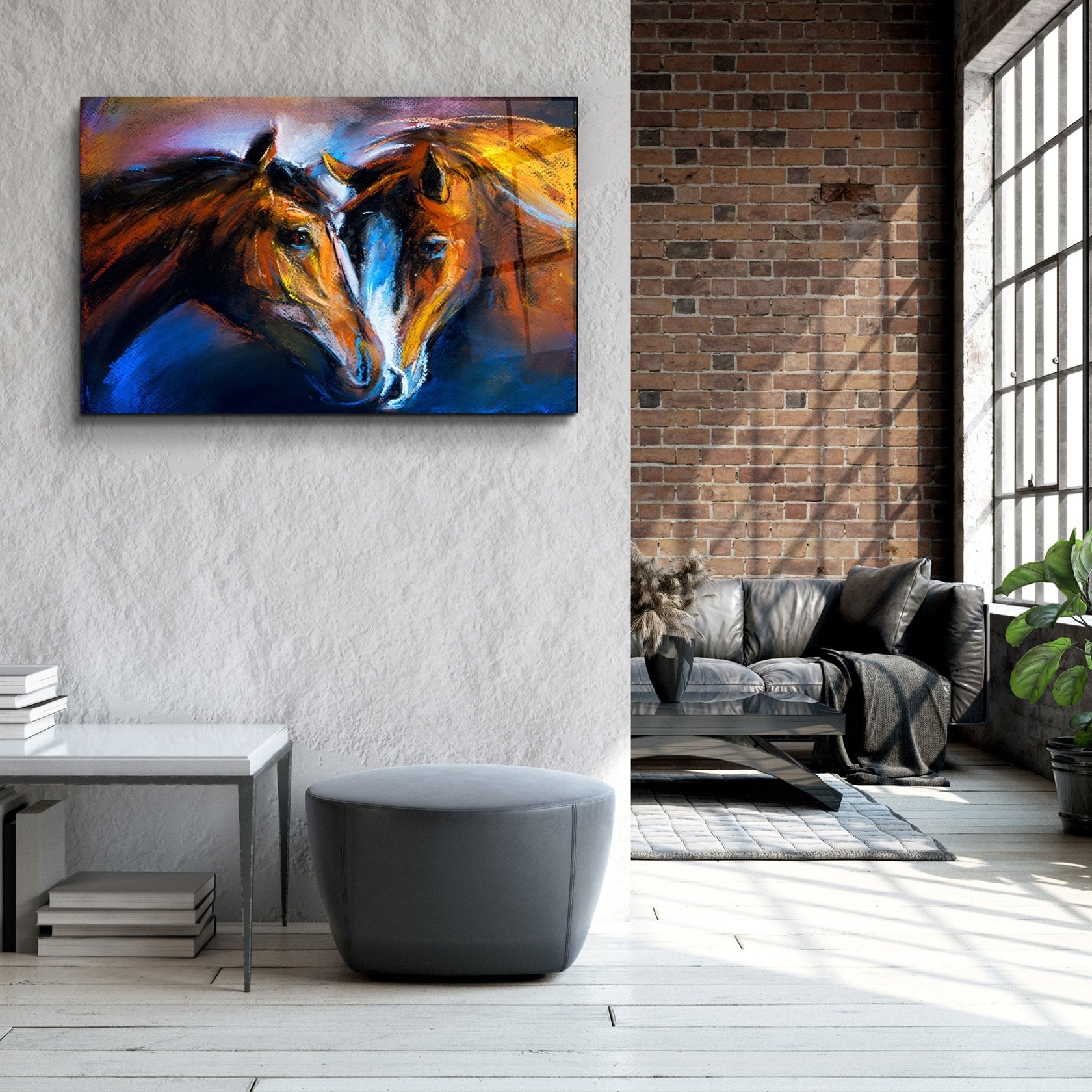 ・"Horse Love"・Glass Wall Art