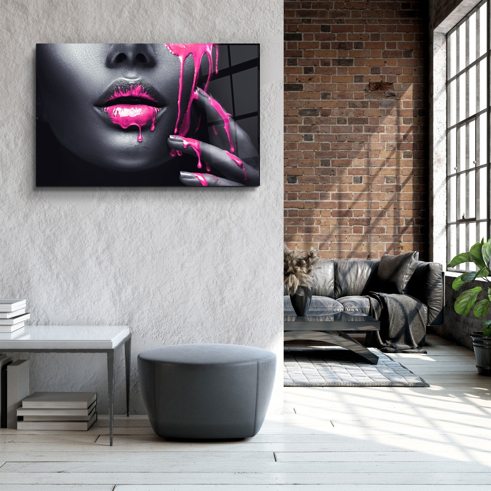 ・„Pink Lips V2“・<tc>Glasbild</tc>