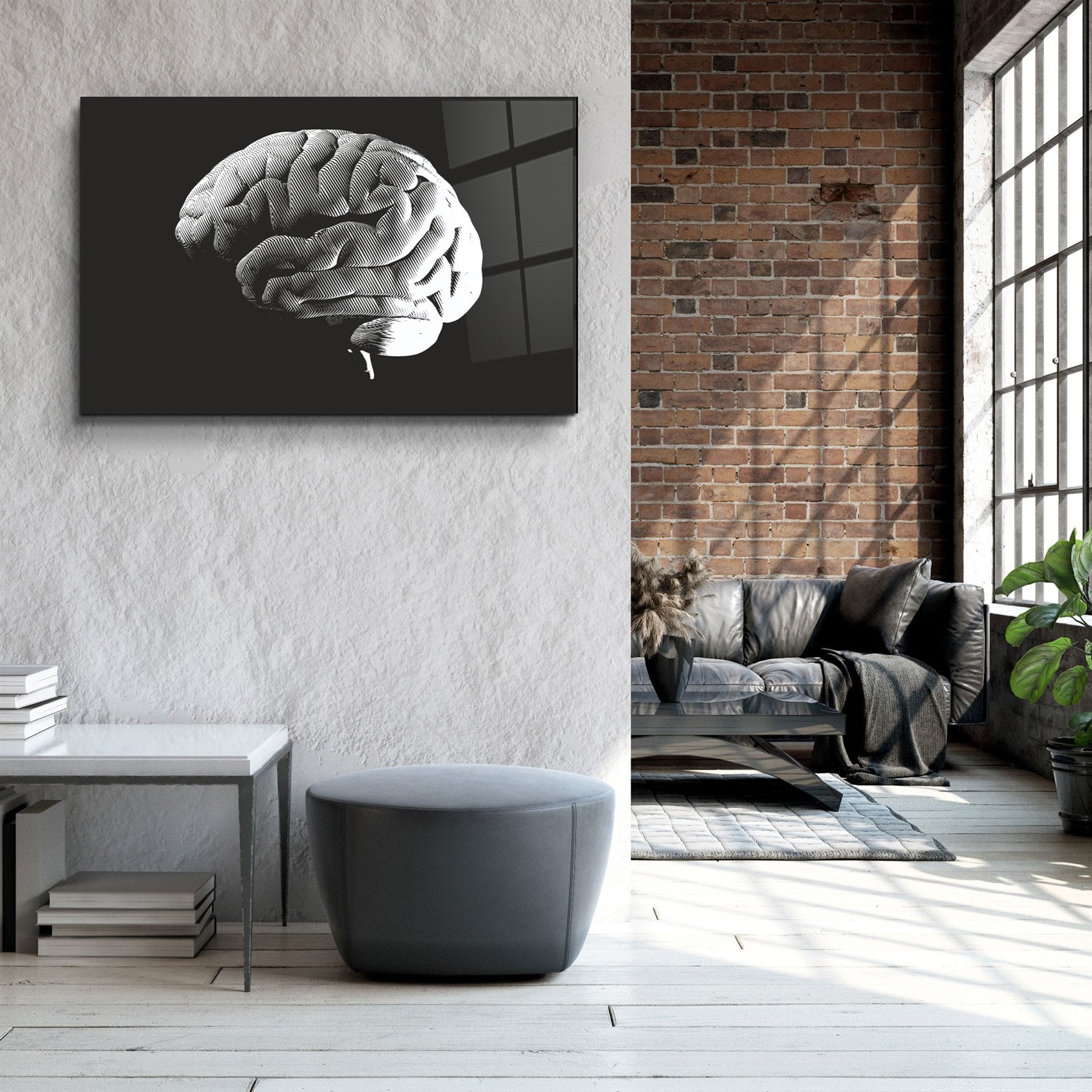 ・"Brain Lines"・Glass Wall Art