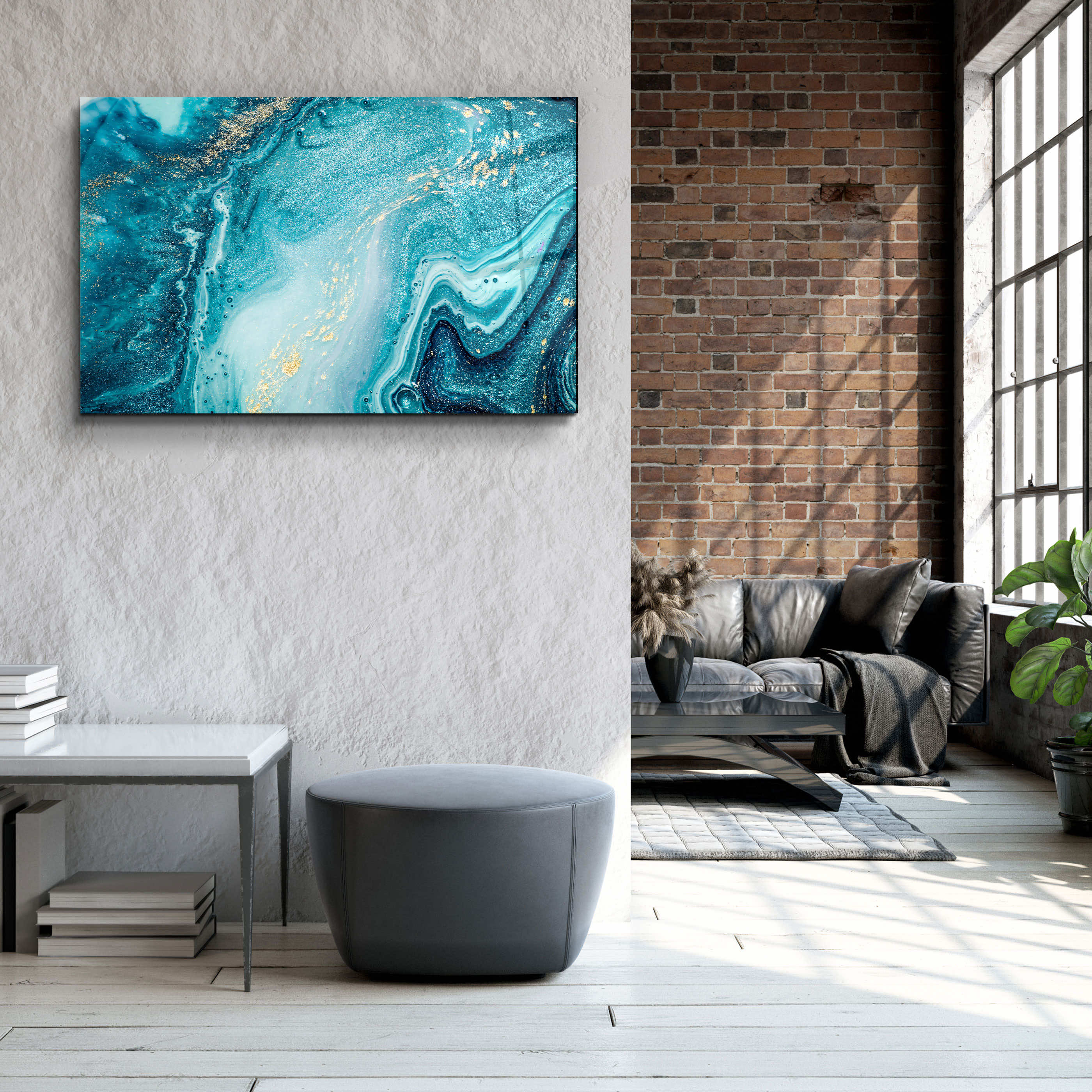 ・"Marble Collection H15 - Ocean"・Glass Wall Art