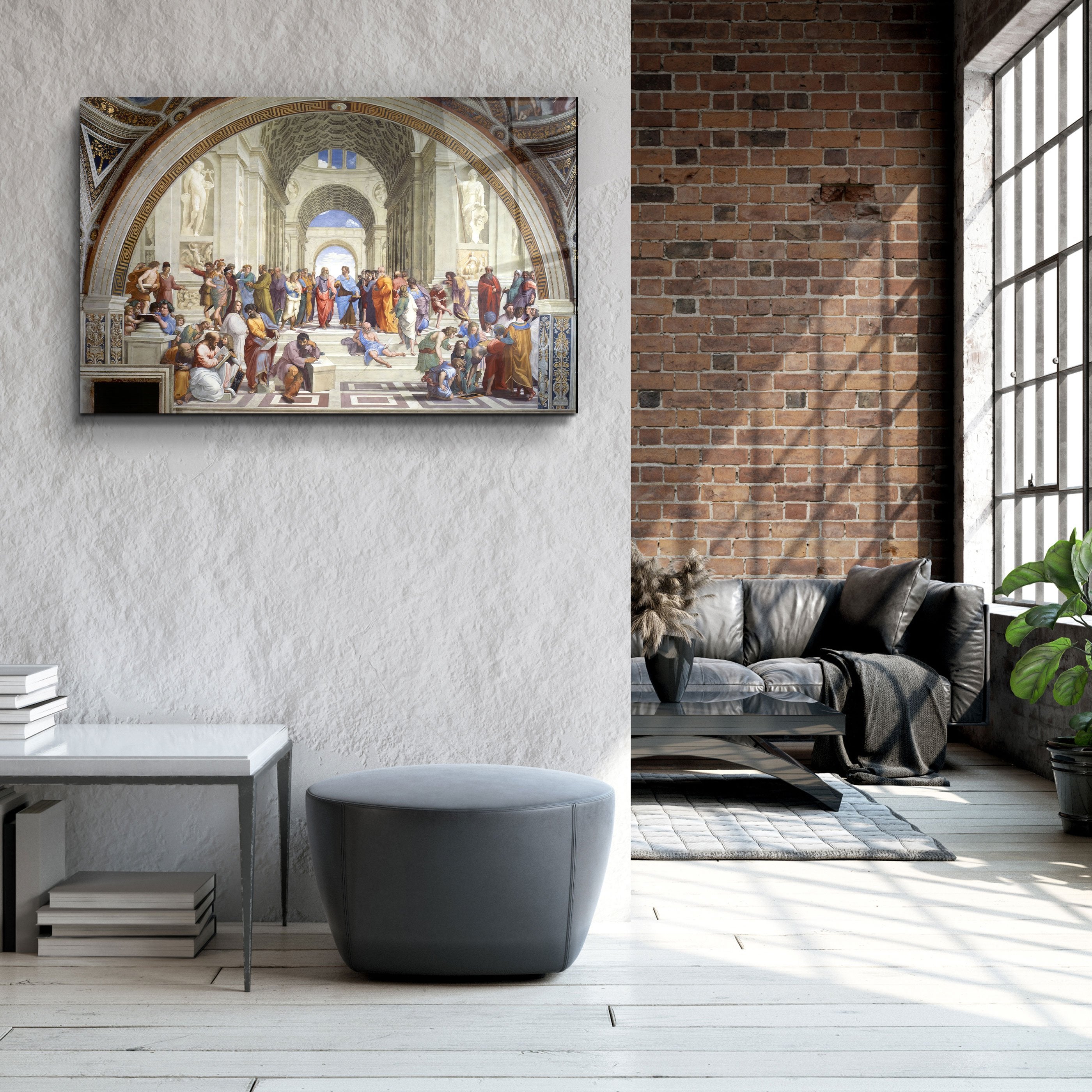 ・"Raphael's The School of Athens (1511)"・Glass Wall Art