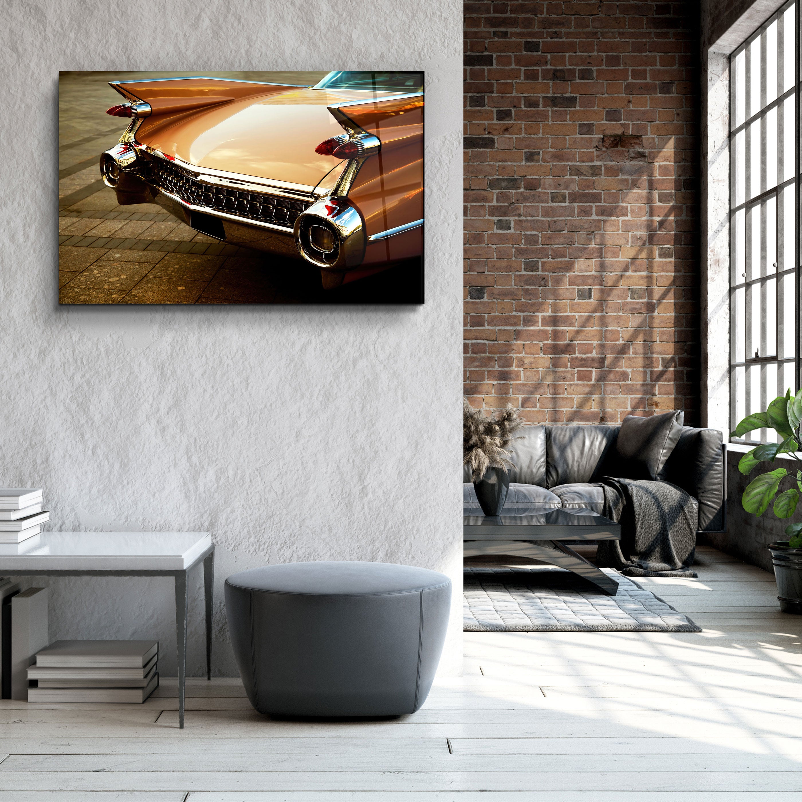 ・"Voiture ancienne de Cuba"・Art mural en verre